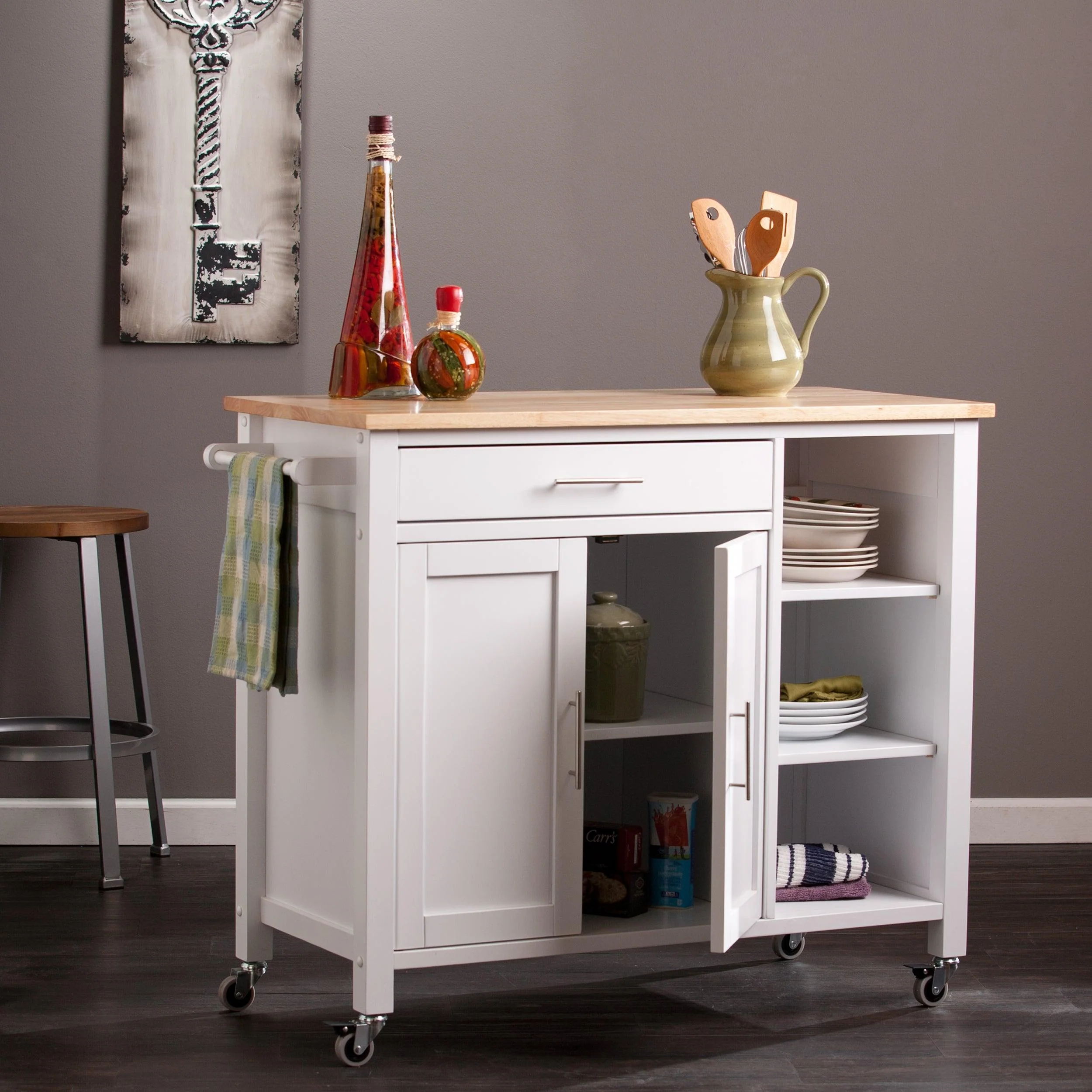 Martinville Kitchen Cart - White - Frankwebs