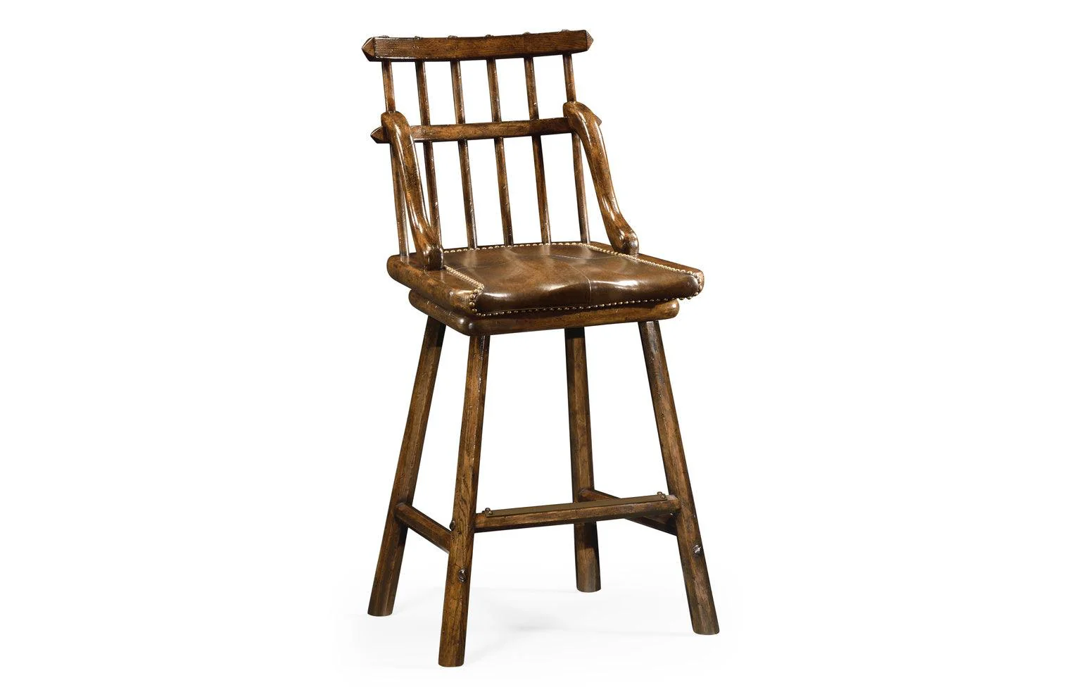 Nottinghamshire Rustic Dark Oak Barstool - Frankwebs