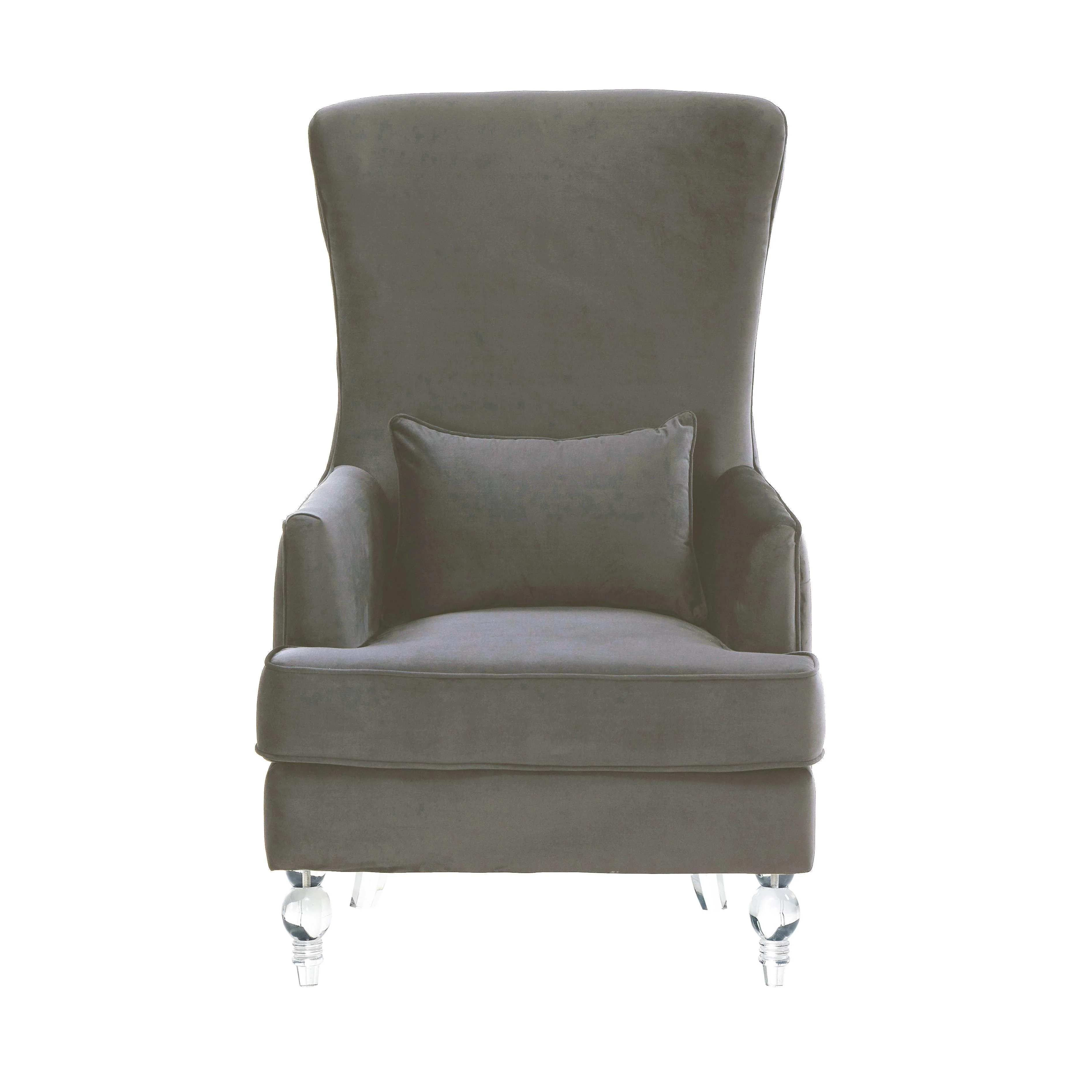 Aubree Tall Chair with Acrylic Legs - Grey - Frankwebs