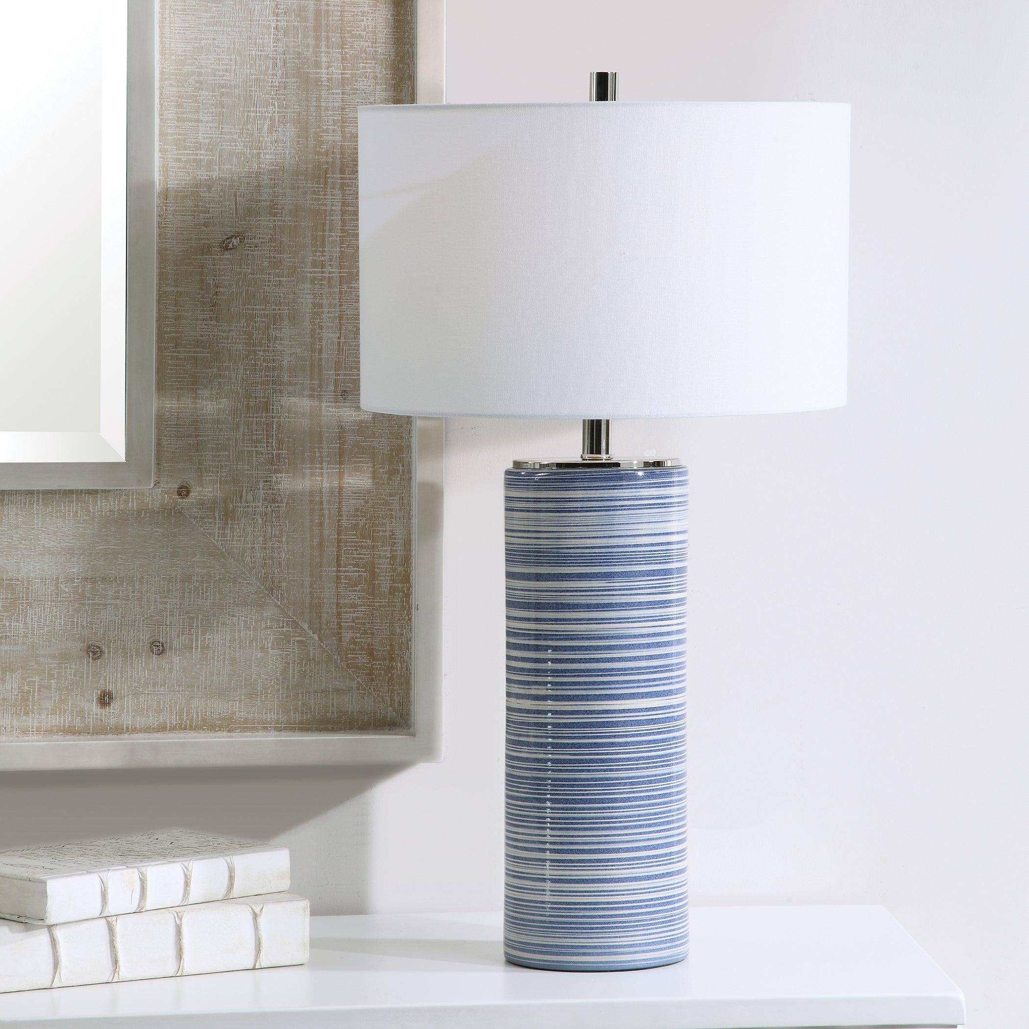 MONTAUK STRIPED TABLE LAMP - Frankwebs