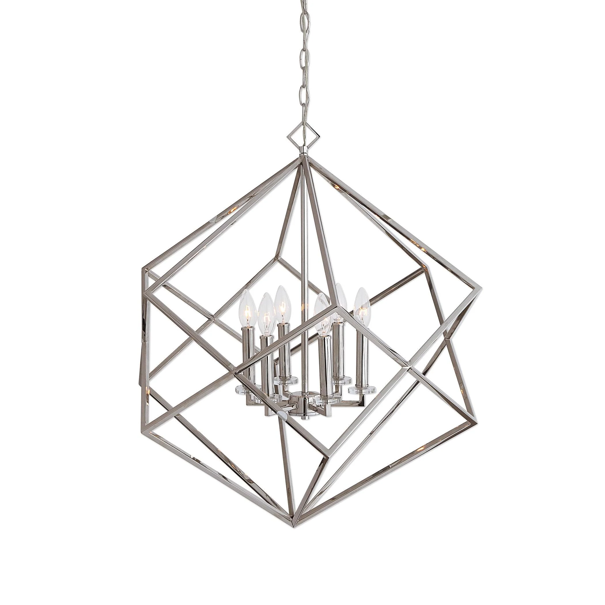 EUCLID 6 LIGHT NICKEL CUBE PENDANT - Frankwebs