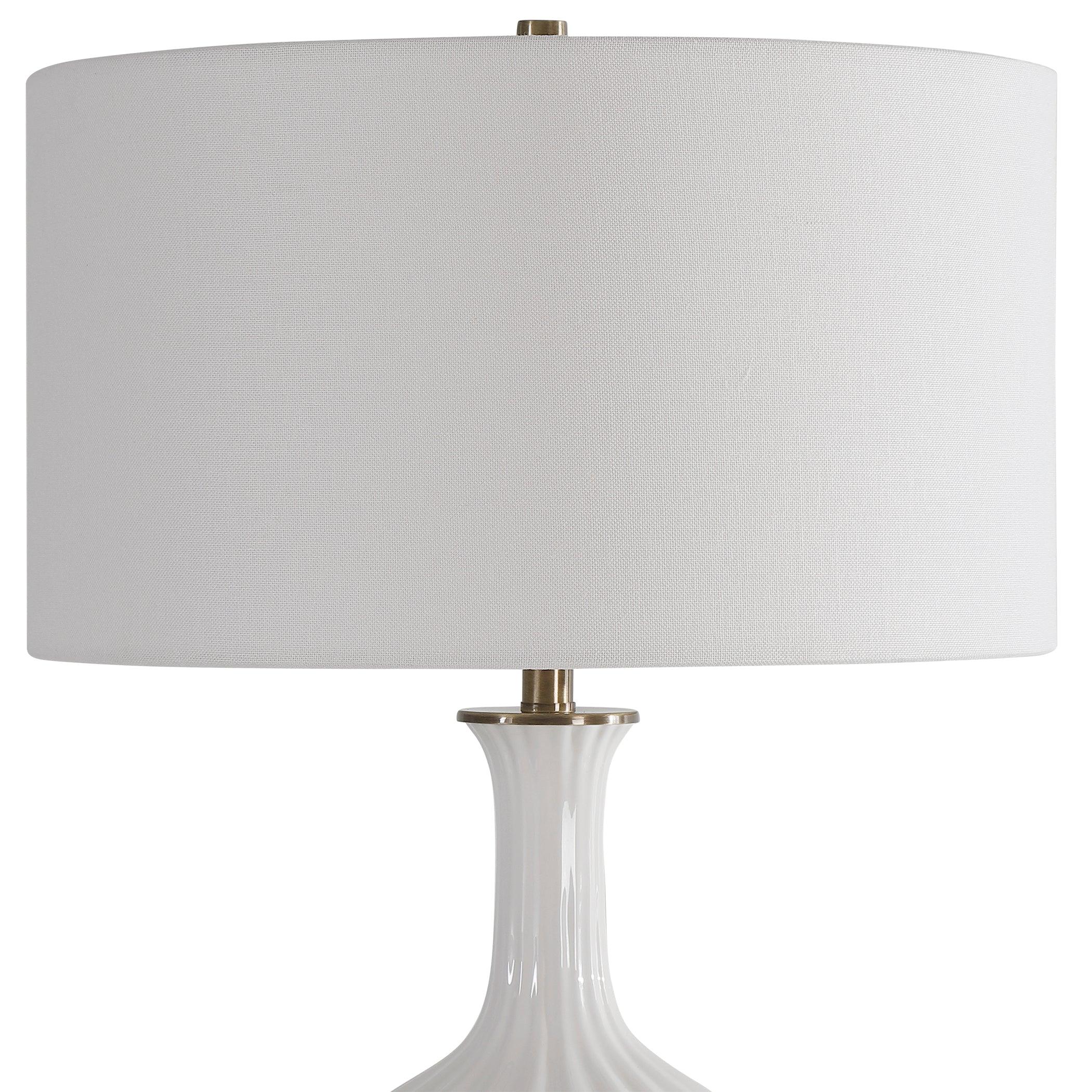 STRAUSS WHITE CERAMIC TABLE LAMP - Frankwebs