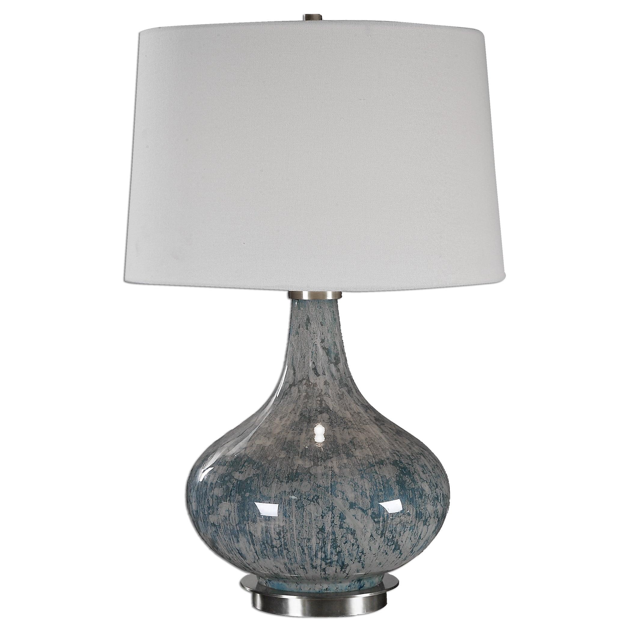 Celinda Blue Gray Glass Lamp - Frankwebs