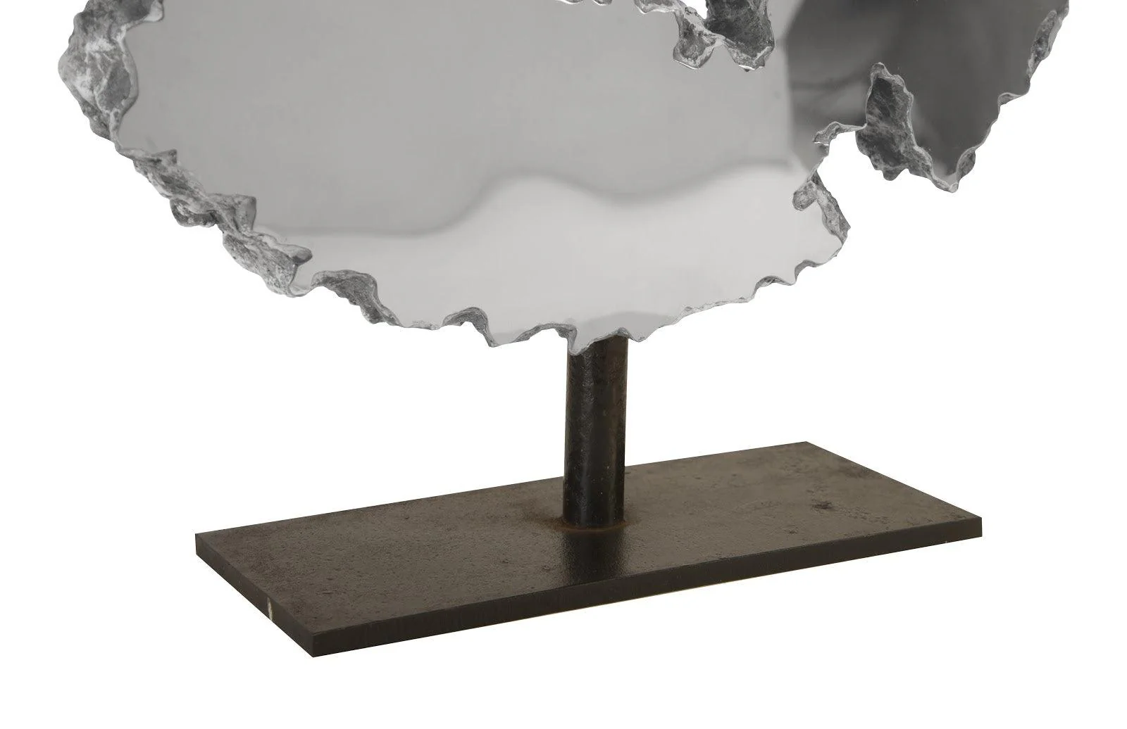 Lava Slice Sculpture on Stand, Resin, Stainless Steel - Frankwebs