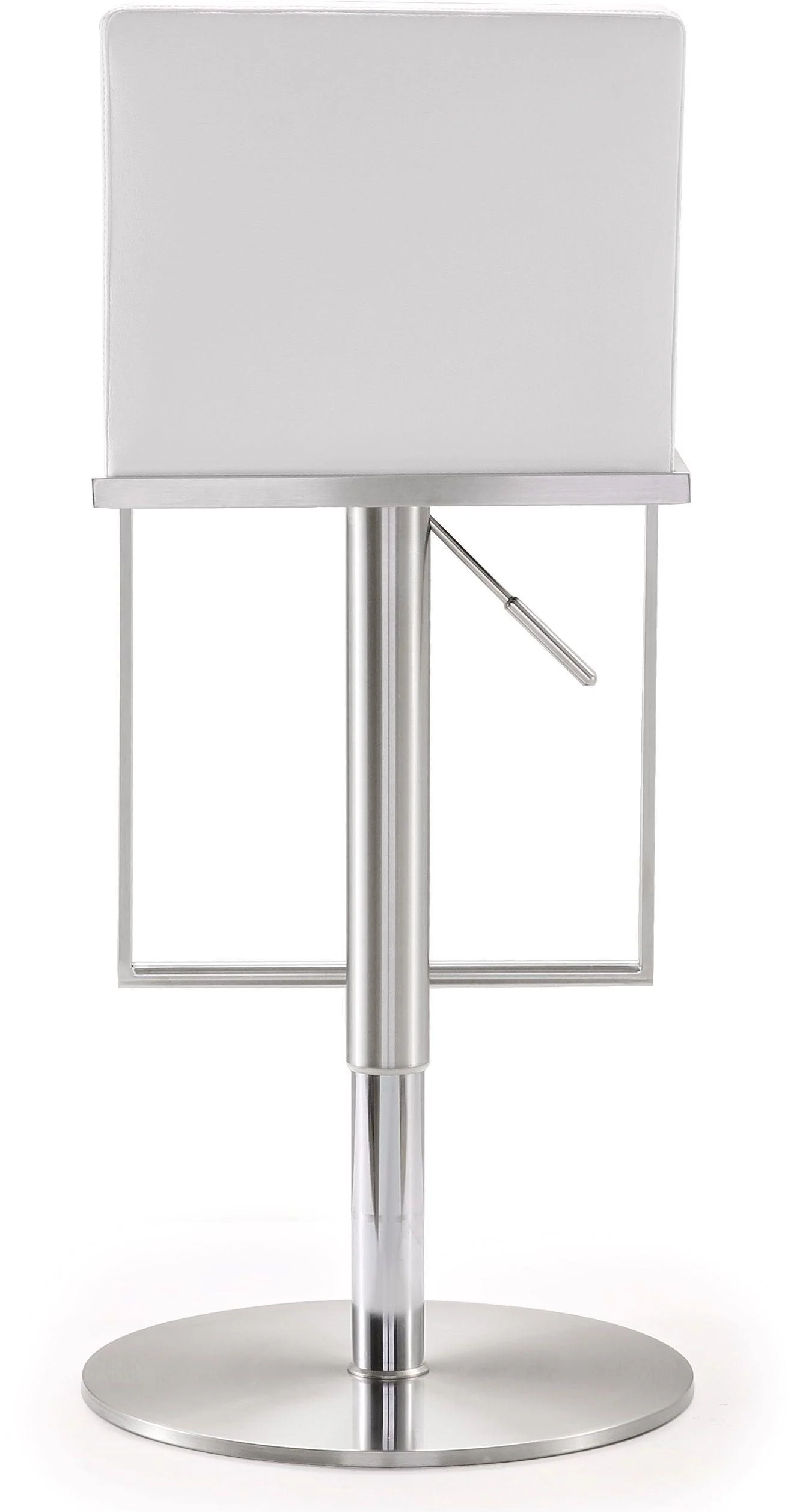 Amalfi White Vegan Leather Adjustable Stool - Frankwebs