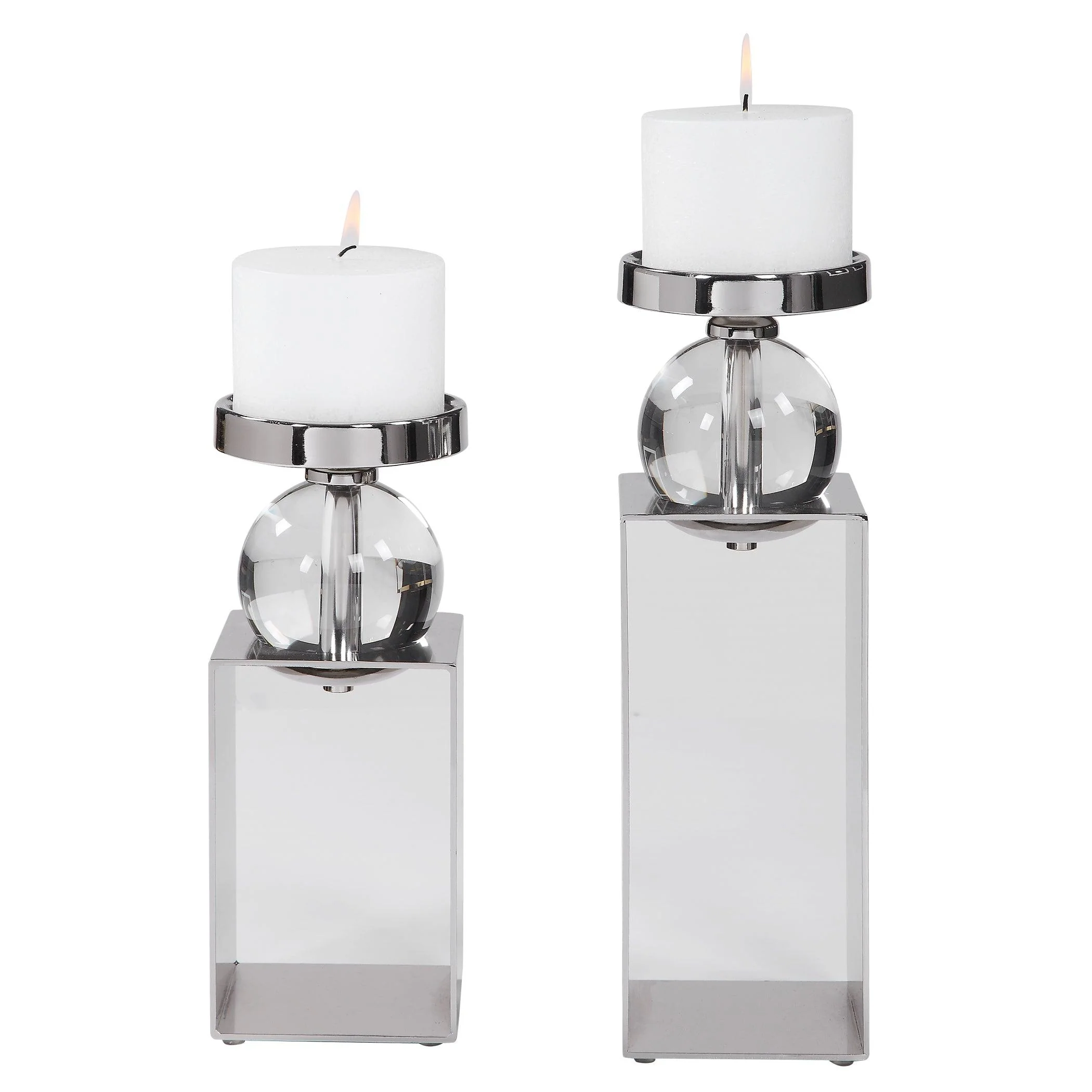 LUCIAN NICKEL CANDLEHOLDERS, SET/2 - Frankwebs