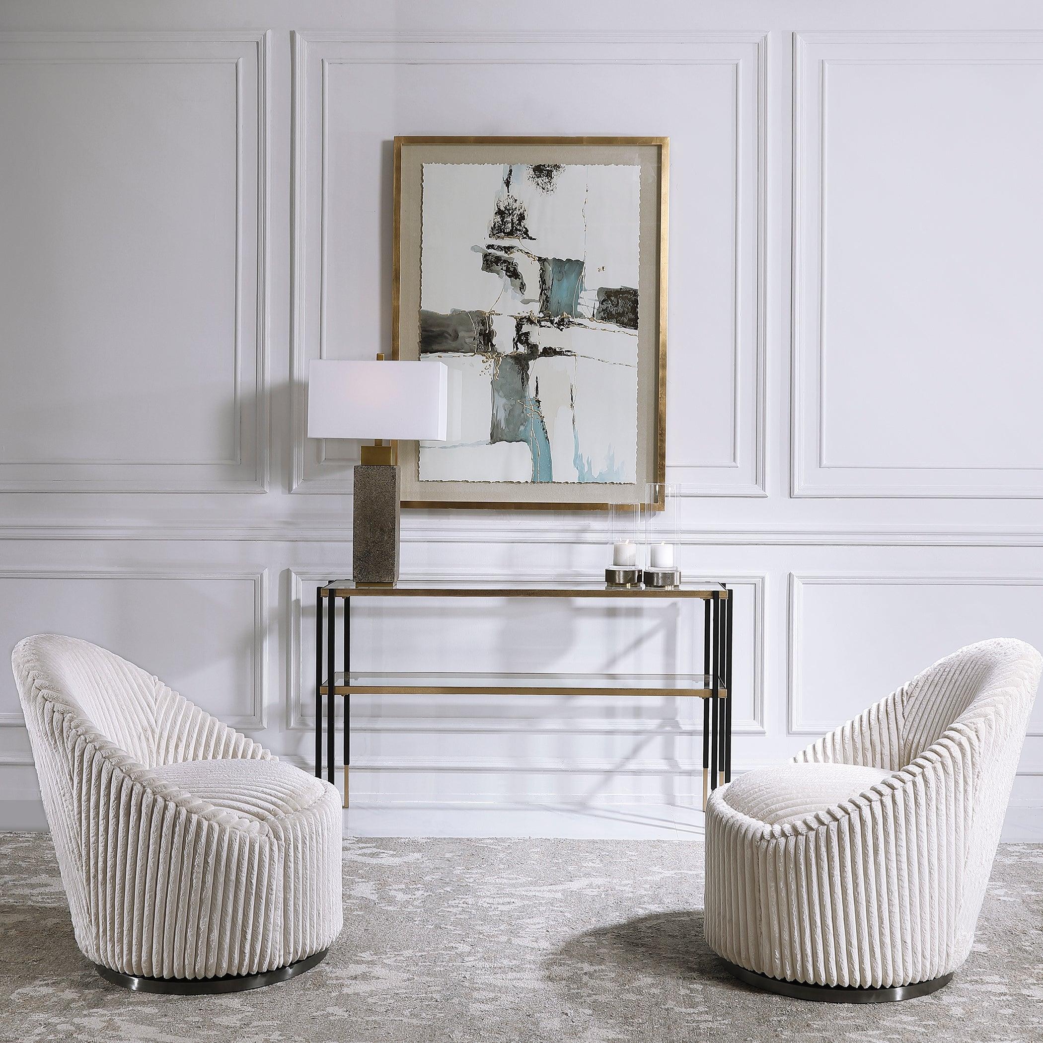 Crue White Swivel Chair - Frankwebs