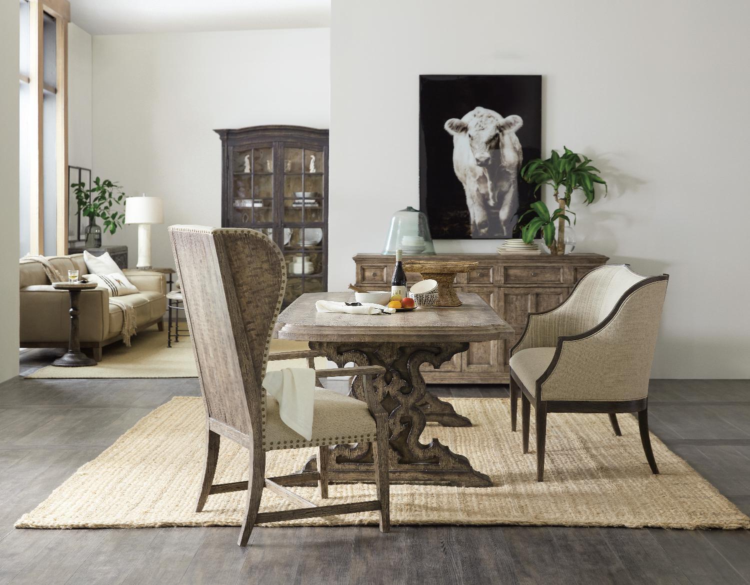 La Grange Le Vieux 86in Double Pedestal Table with2-18in Leaves - Frankwebs