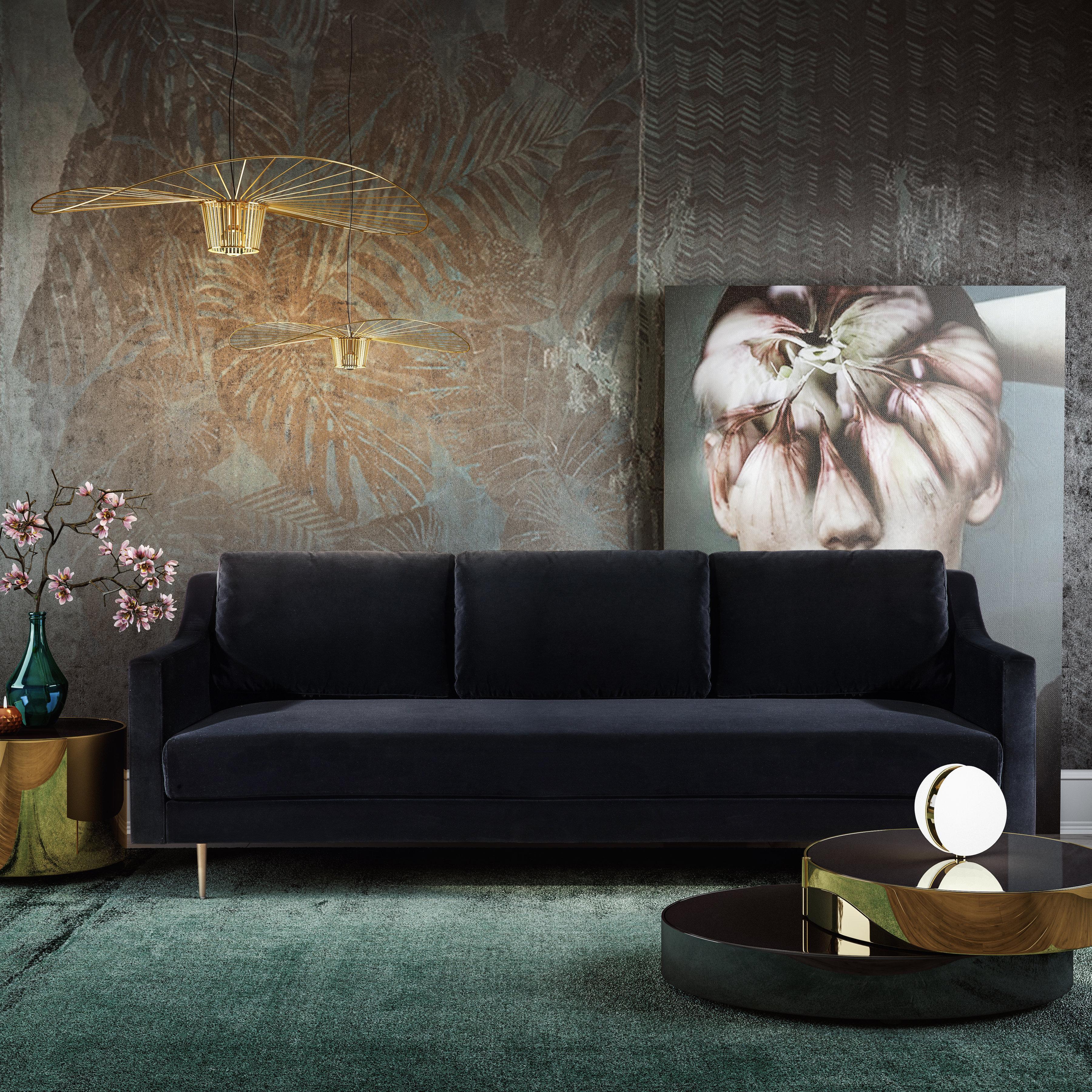 Milan Black Velvet Sofa - Frankwebs