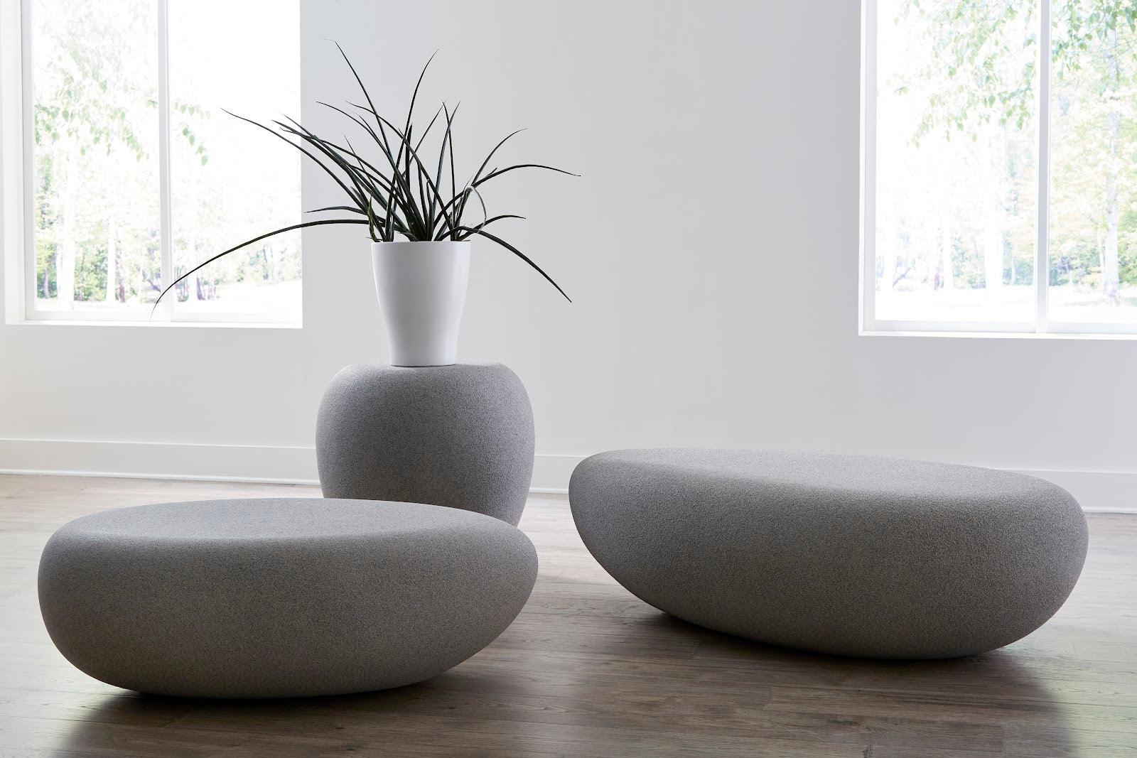 River Stone Coffee Table, Large, Dark Granite - Frankwebs