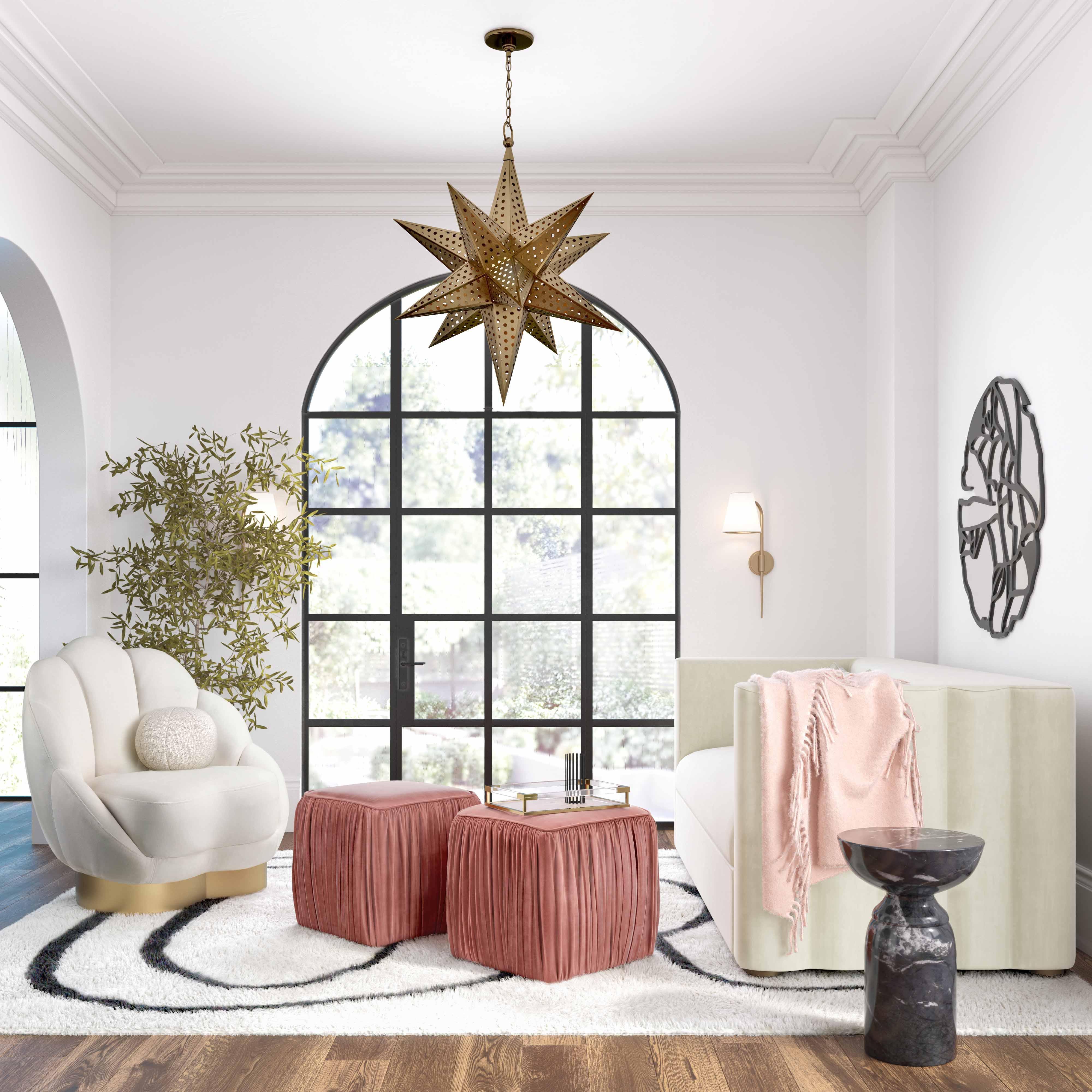 Morgan Mauve Pleated Ottoman - Frankwebs