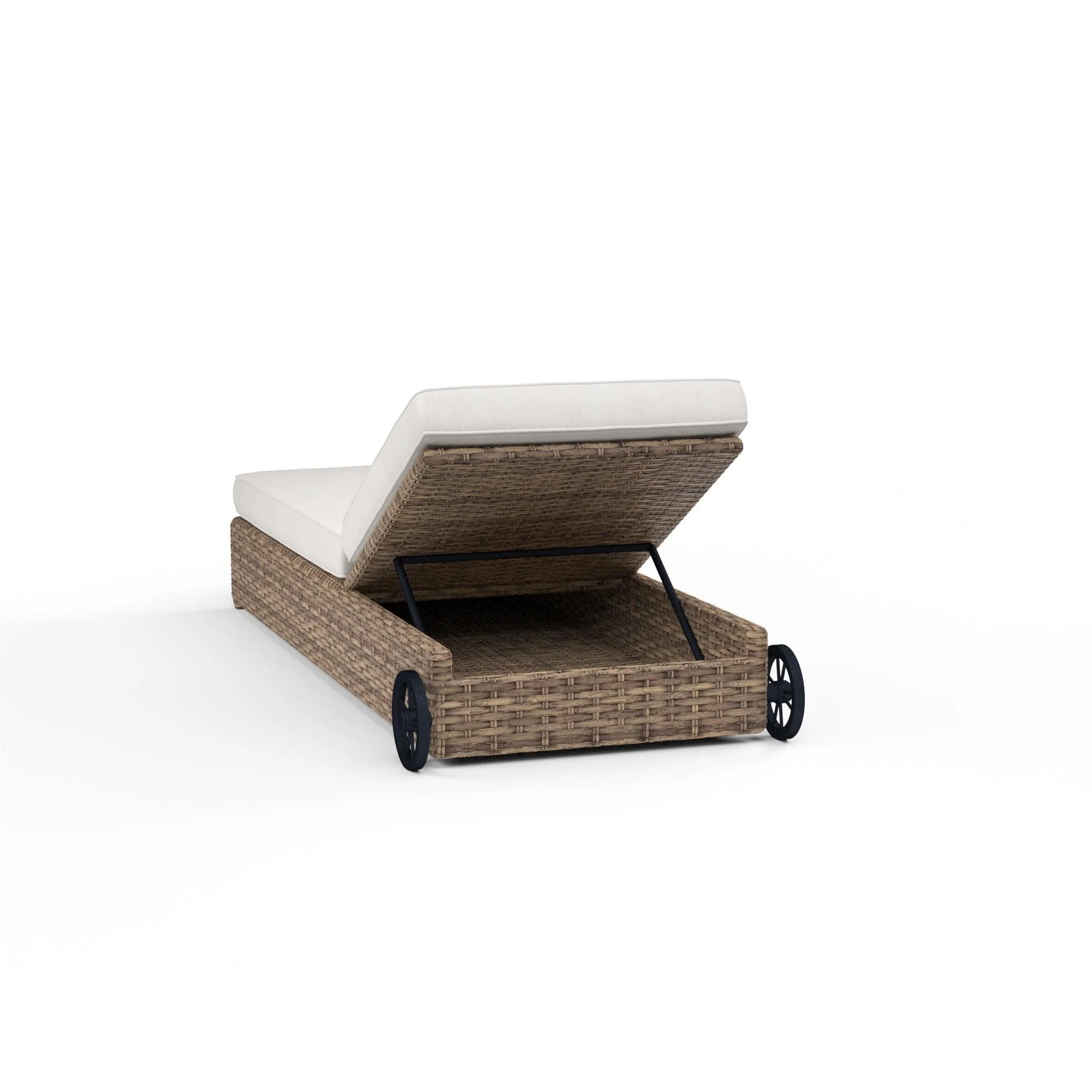 Havana Adjustable Chaise in Canvas Flax w/ Self Welt - Frankwebs