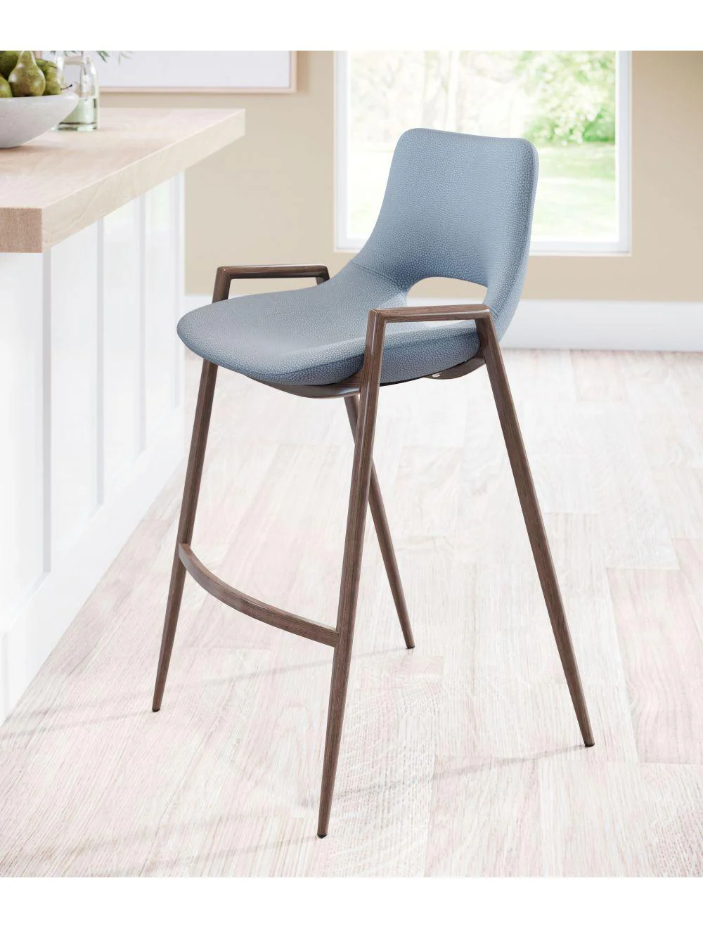 Desi Counter Chair (Set of 2) Gray & Walnut - Frankwebs