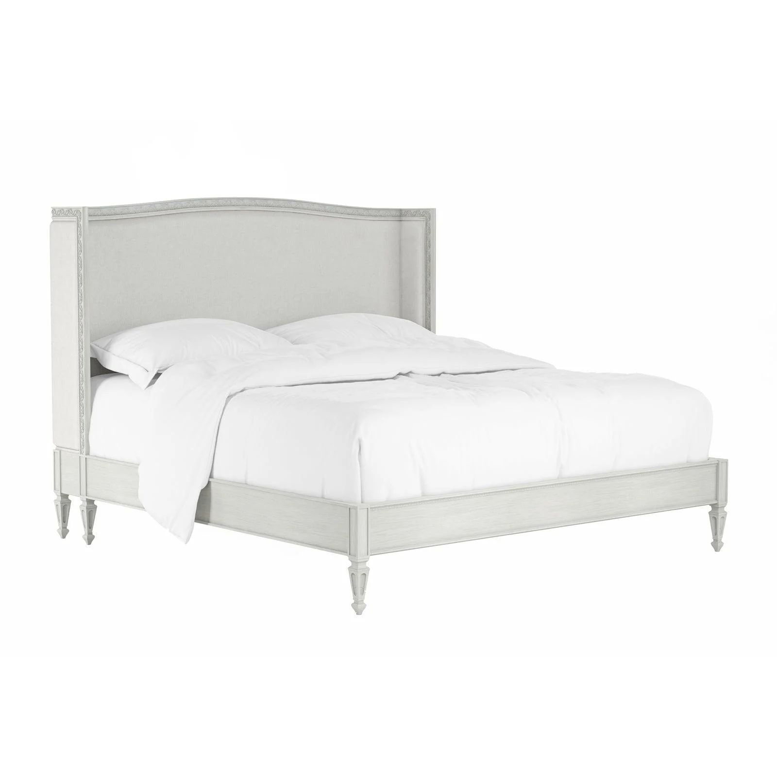 White Antisolar Upholstered Shelter King Bed - Frankwebs