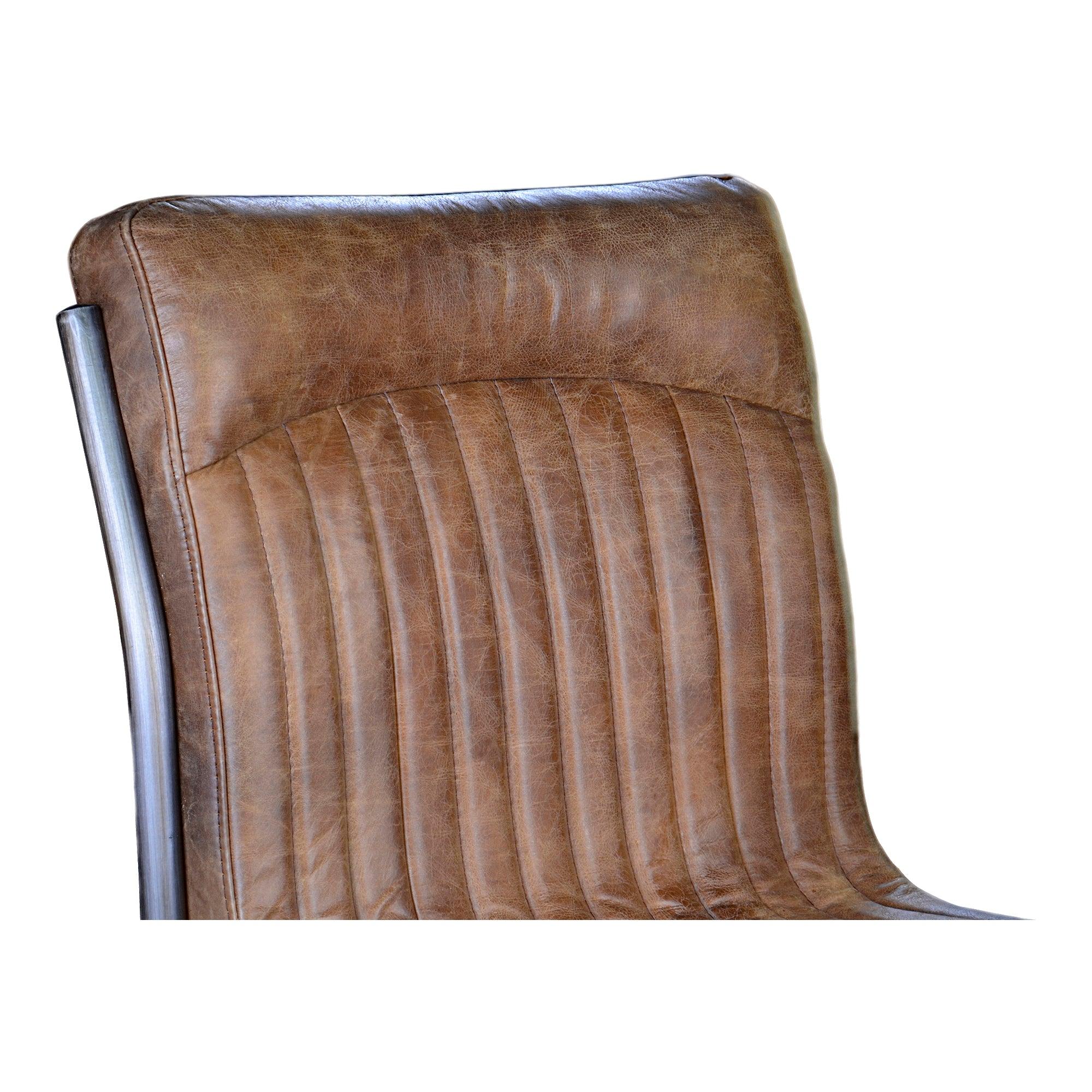 Ansel Dining Chair Grazed Brown Leather - Set Of Two - Frankwebs