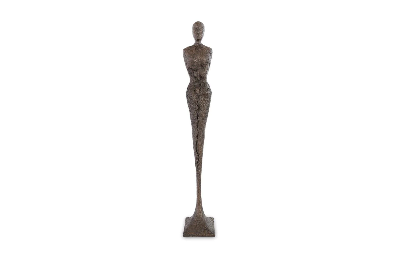 Tall Chiseled Female Sculpture, Resin, Bronze Finish - Frankwebs