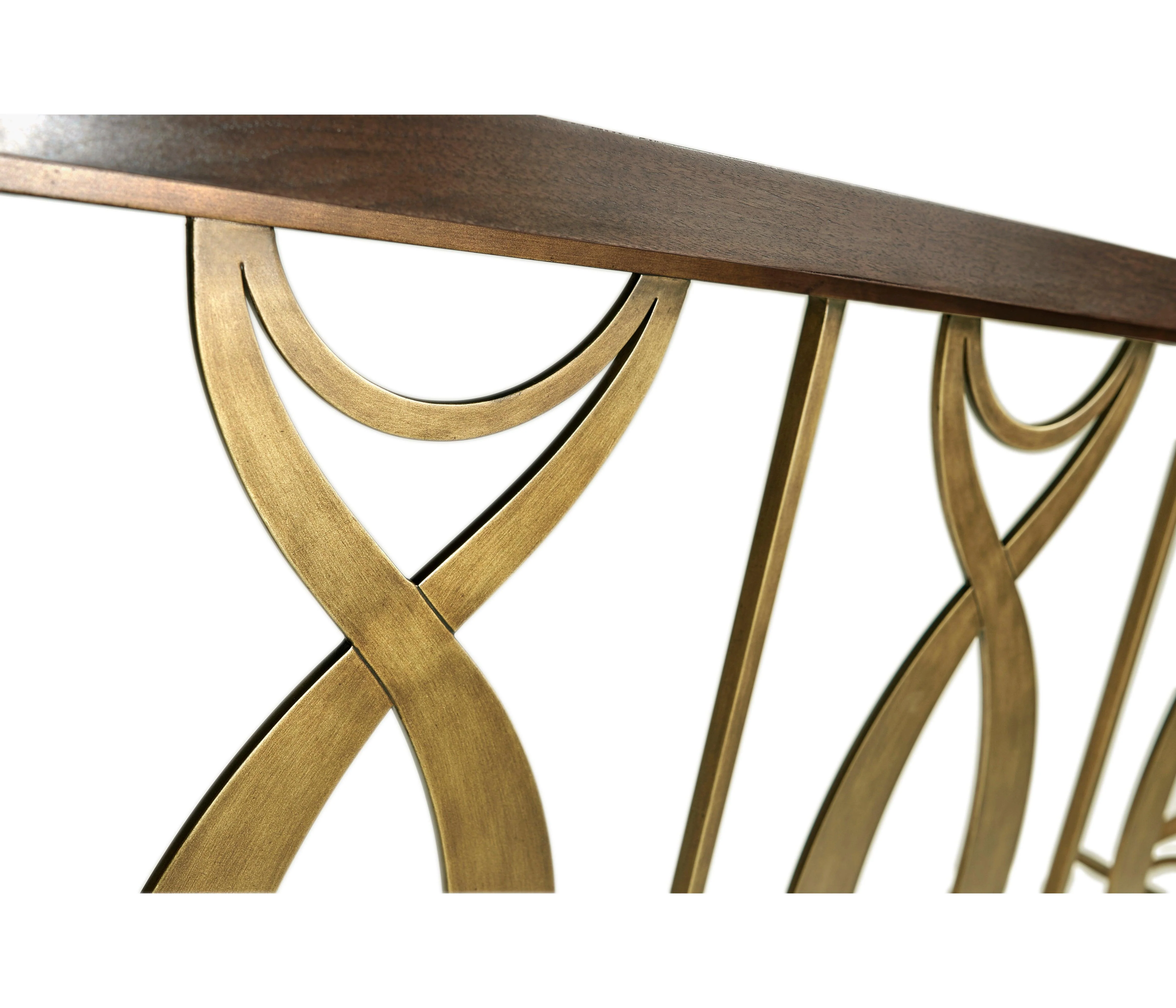 Berkley Walnut & Gilded Console Table - Frankwebs