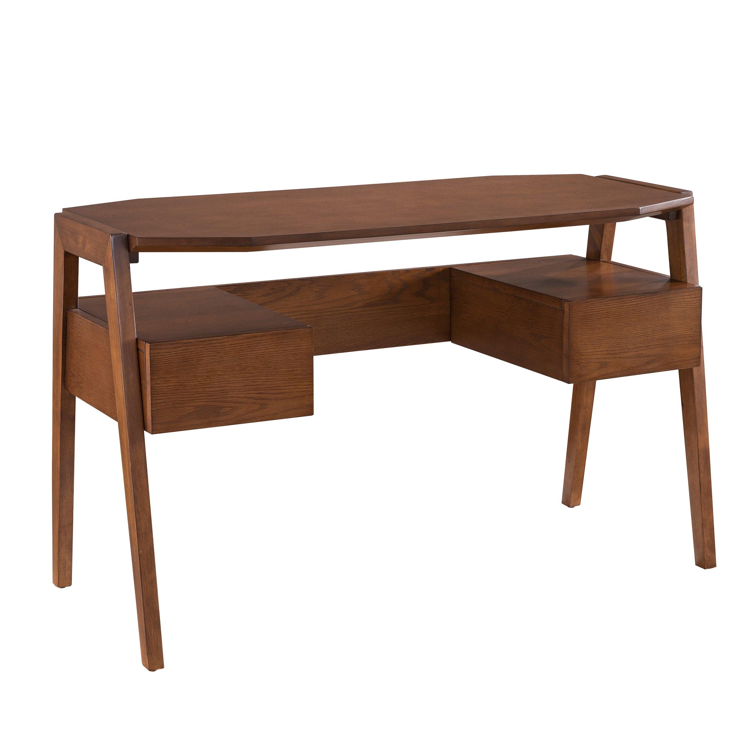 Clyden Midcentury Modern Writing Desk w/ Storage - Frankwebs