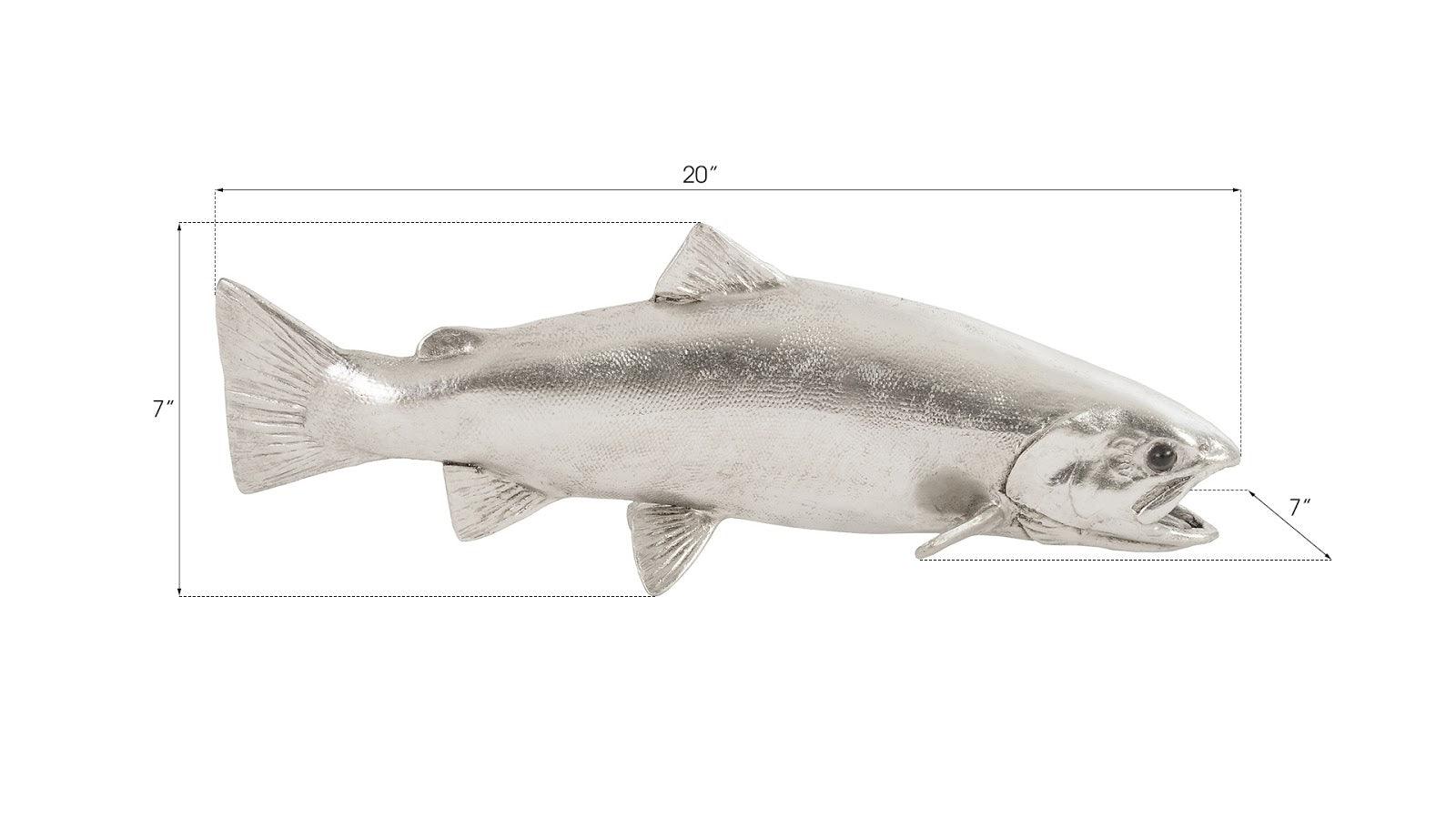 Rainbow Trout Fish, Resin, Silver Leaf - Frankwebs