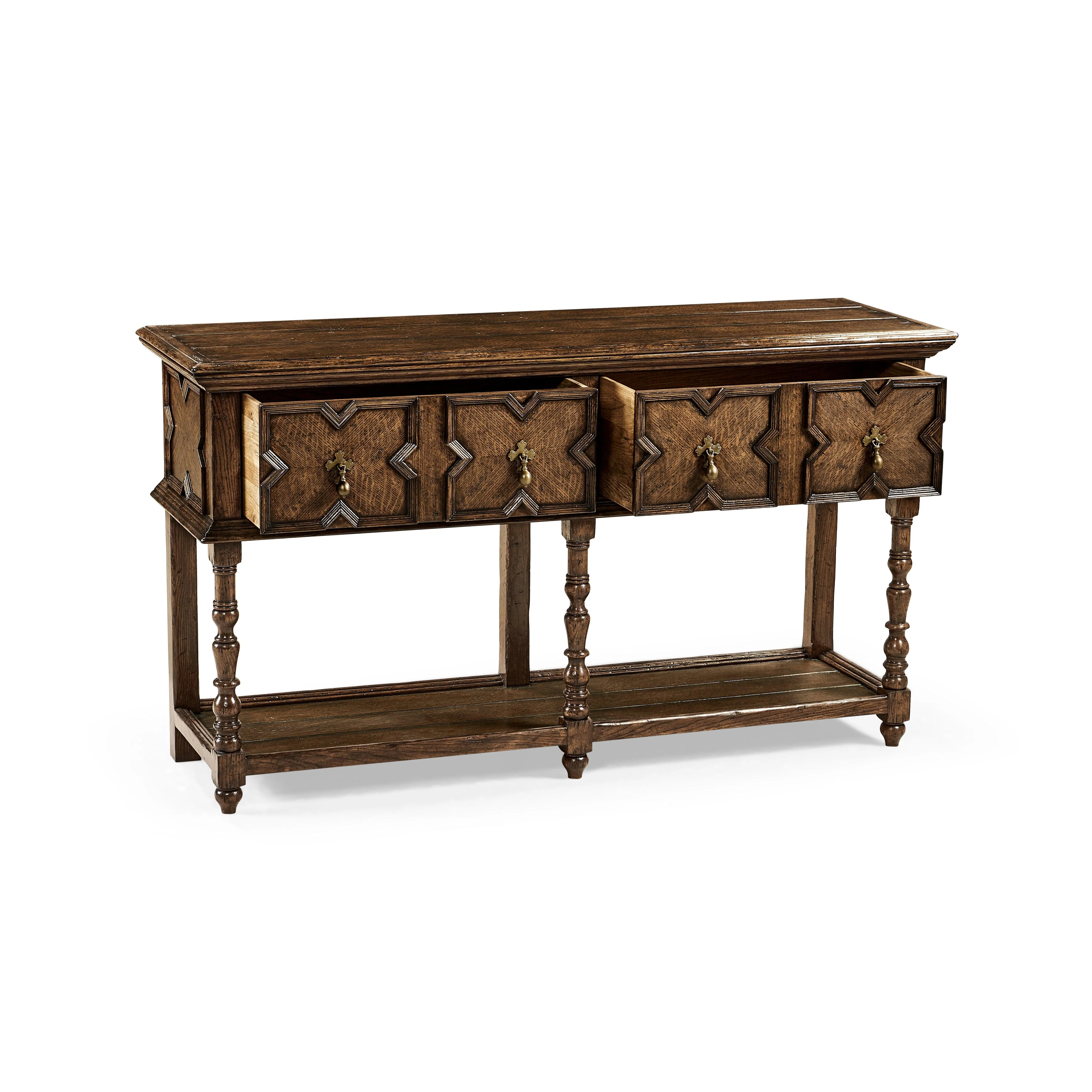 Country Farmhouse Tudor Style Dark Oak Buffet - Frankwebs
