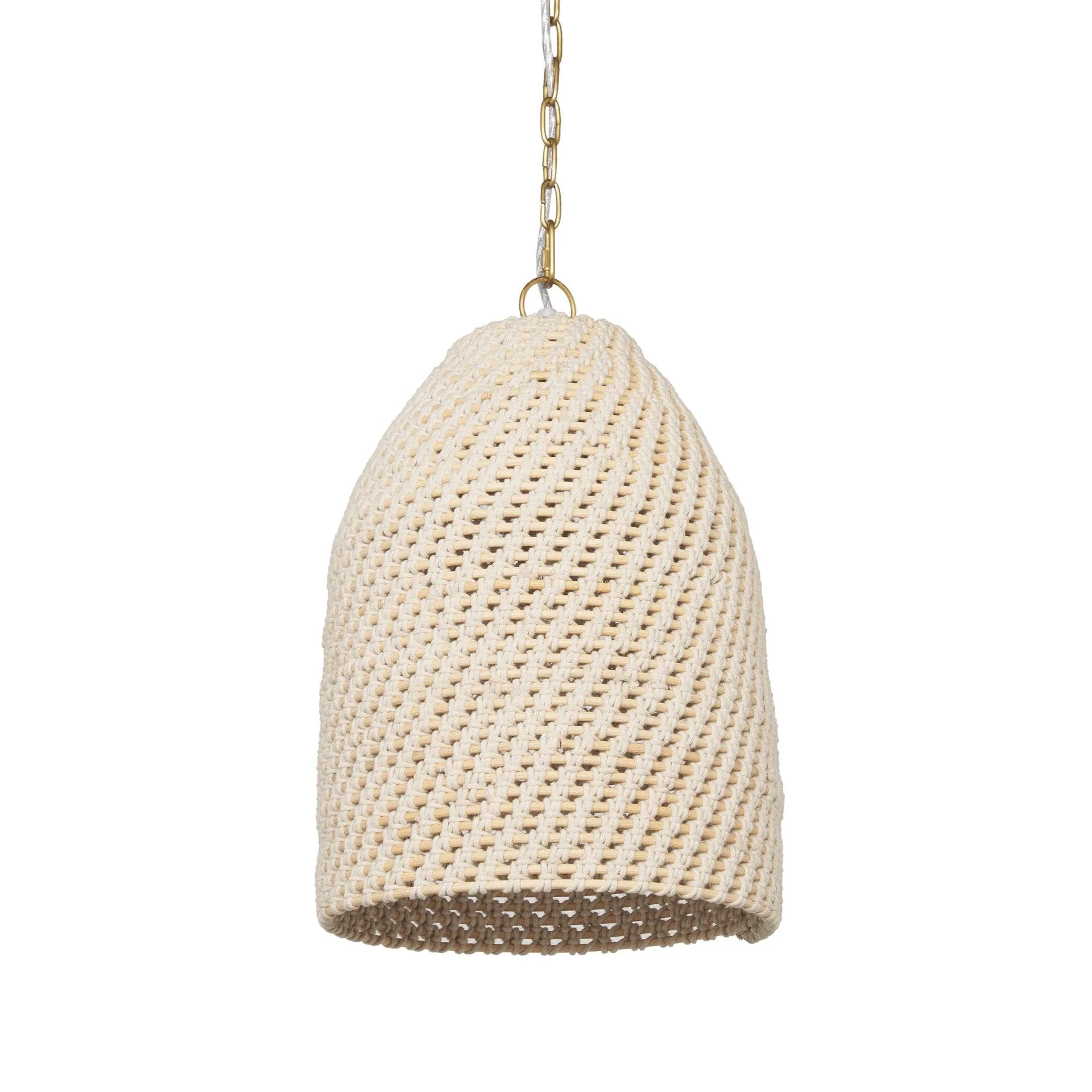 Tosha 1-Light Cotton Rope Bell Pendant - Frankwebs