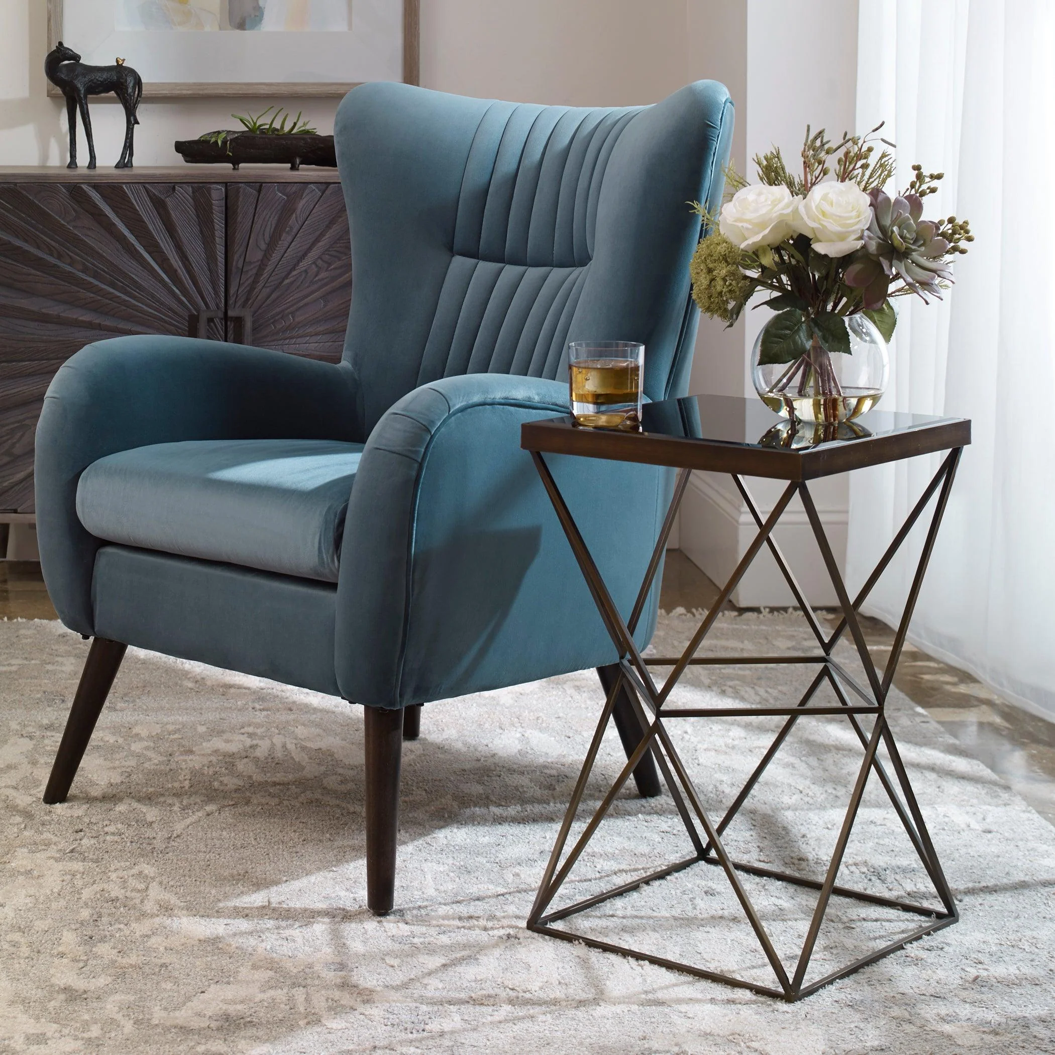 UBERTO CAGED FRAME ACCENT TABLE - Frankwebs