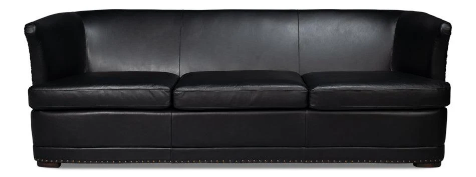 Mcmillan Distilled Leather Sofa Onyx Blk - Frankwebs