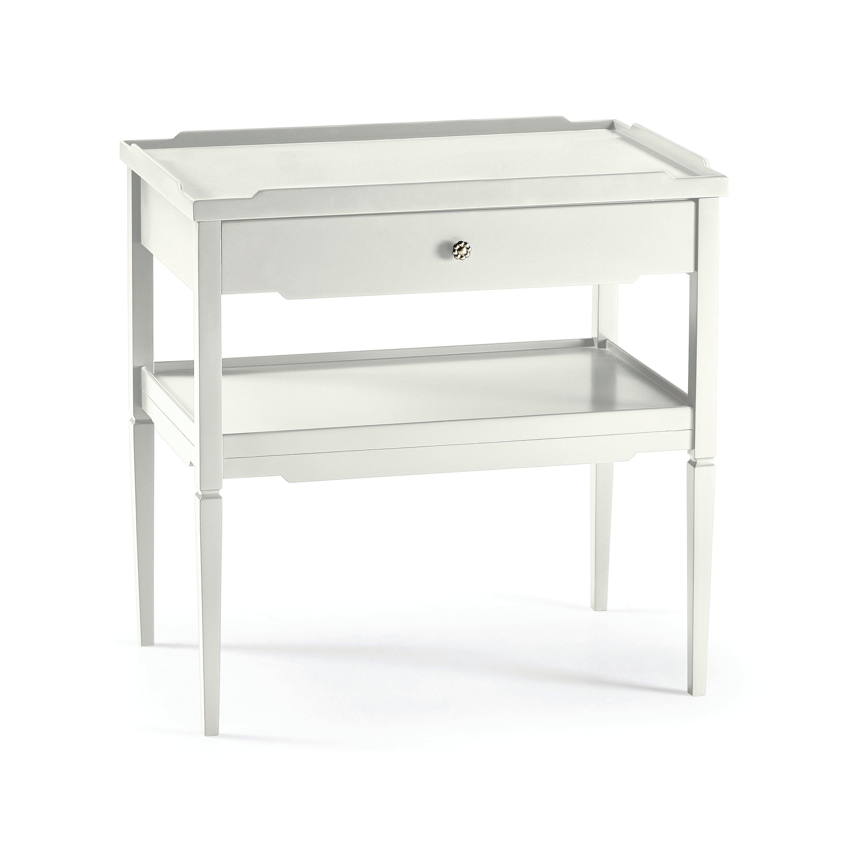 Reimagined Remanence Large White Side Table with Shelf - Frankwebs