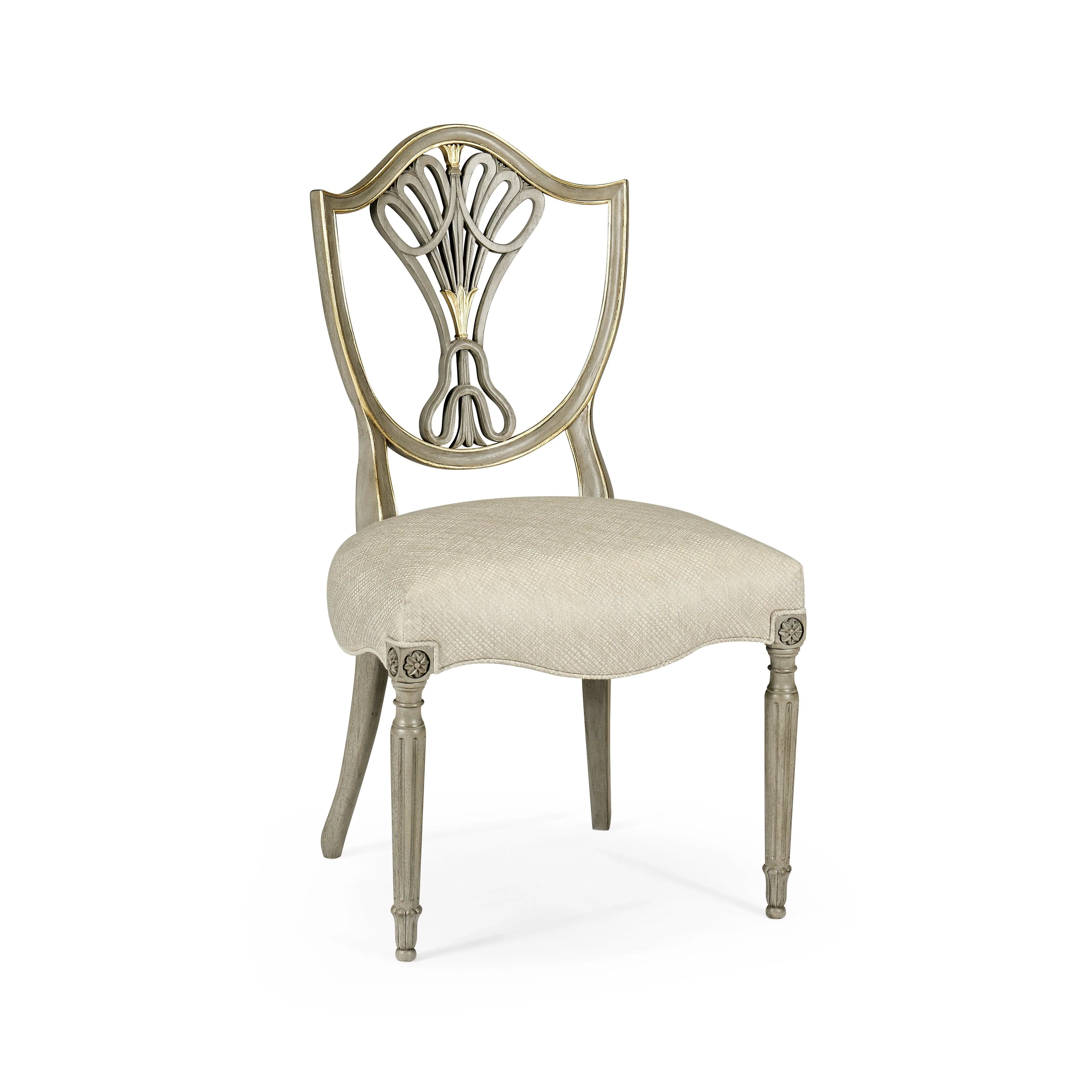 Buckingham Sheraton Grey & Gilded Dining Side Chair - Frankwebs