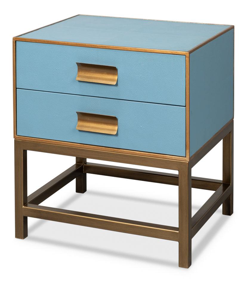 Gideon Shagreen Side Table Chambray Blue - Frankwebs
