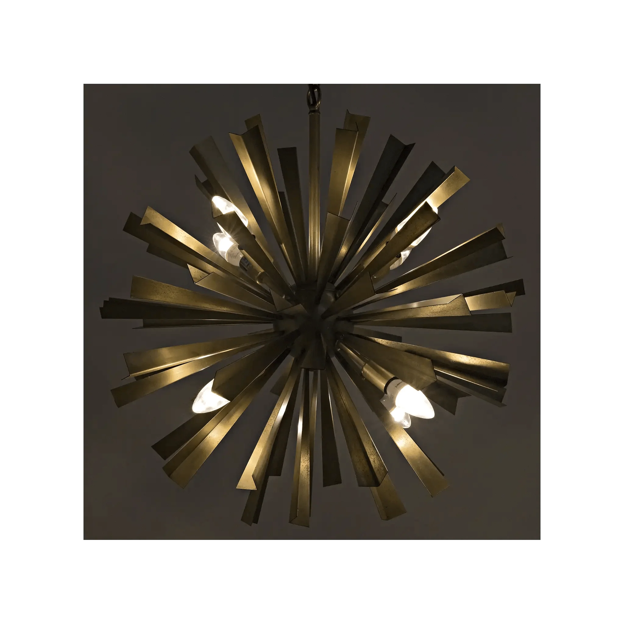 Bero Chandelier, Metal with Brass Finish - Frankwebs