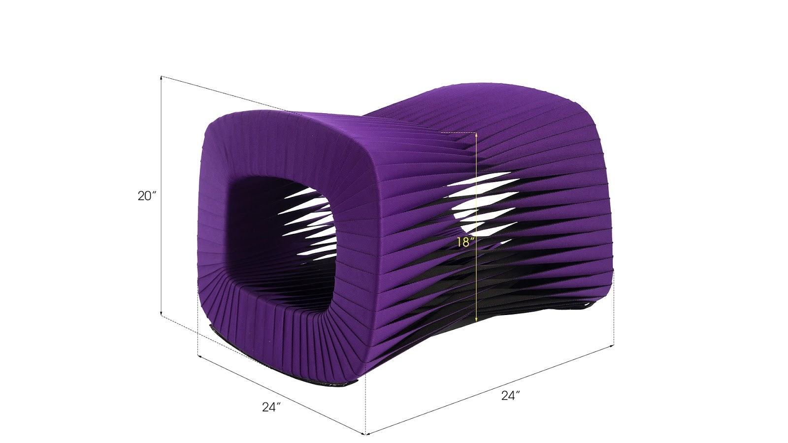 Seat Belt Ottoman, Purple - Frankwebs