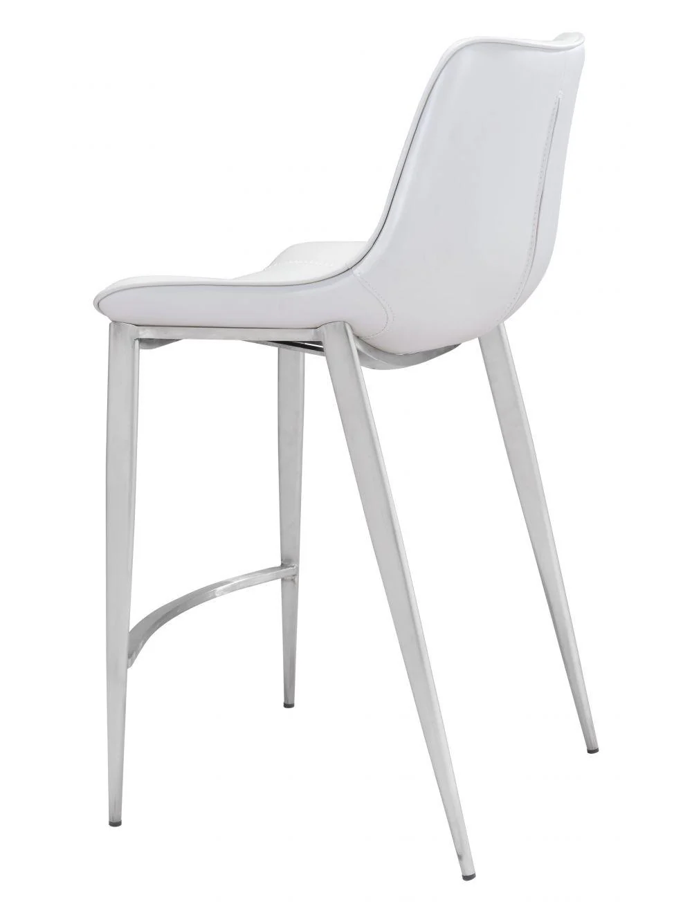 Magnus Counter Chair (Set of 2) White & Silver - Frankwebs