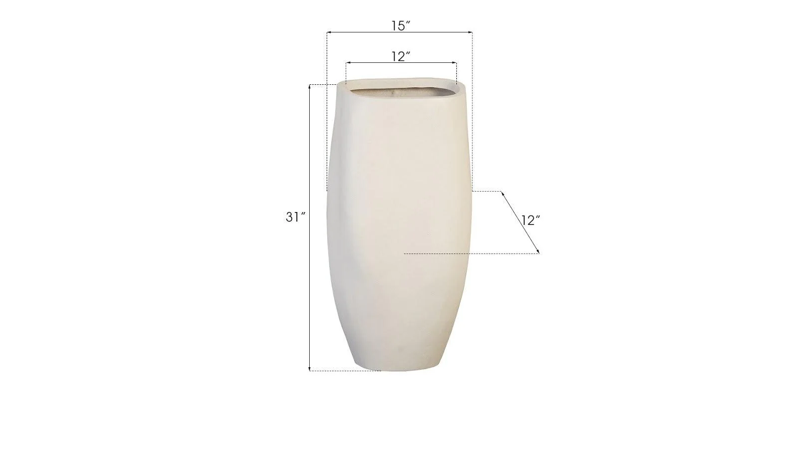 Claire Planter, Large, White - Frankwebs