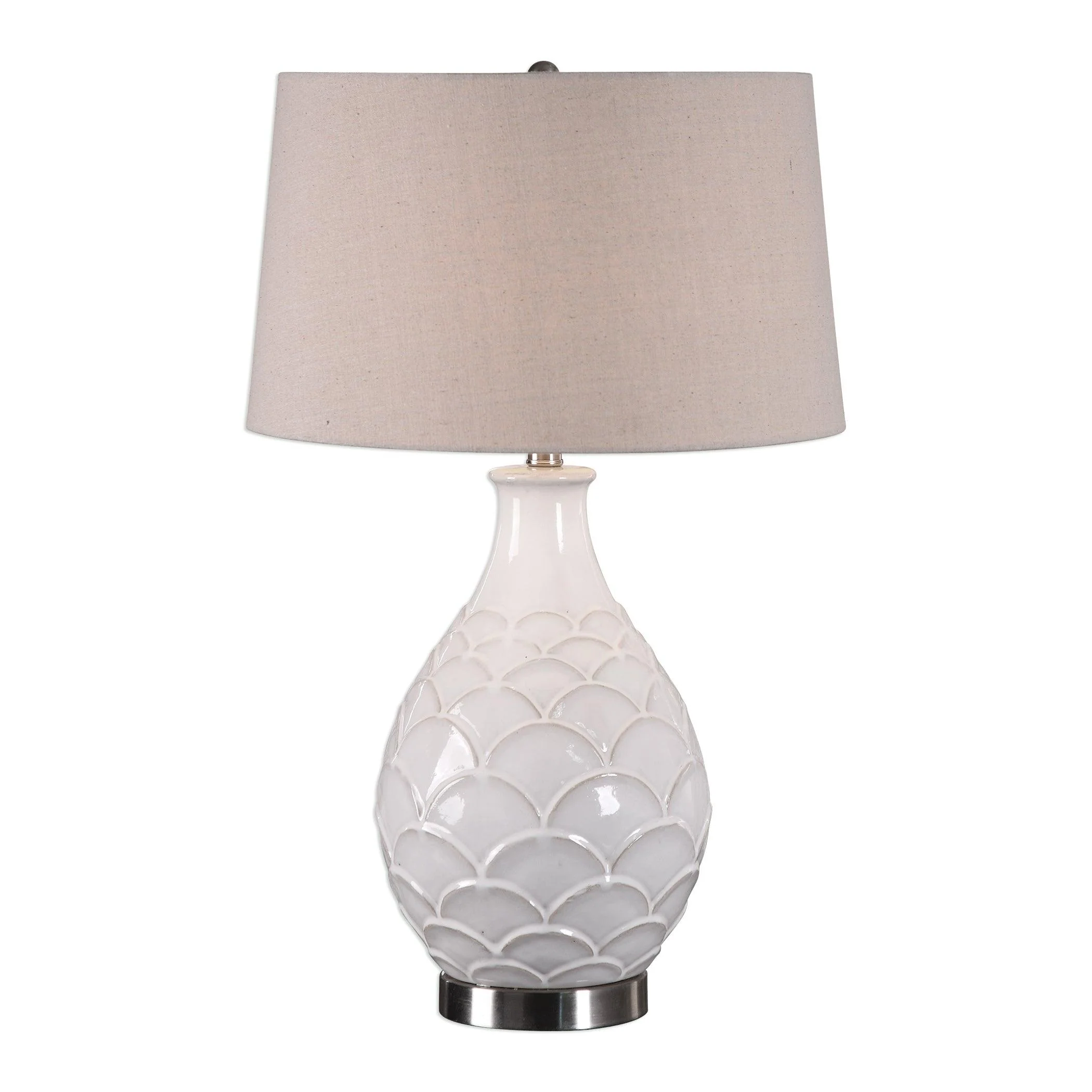 CAMELLIA GLOSSED WHITE TABLE LAMP - Frankwebs