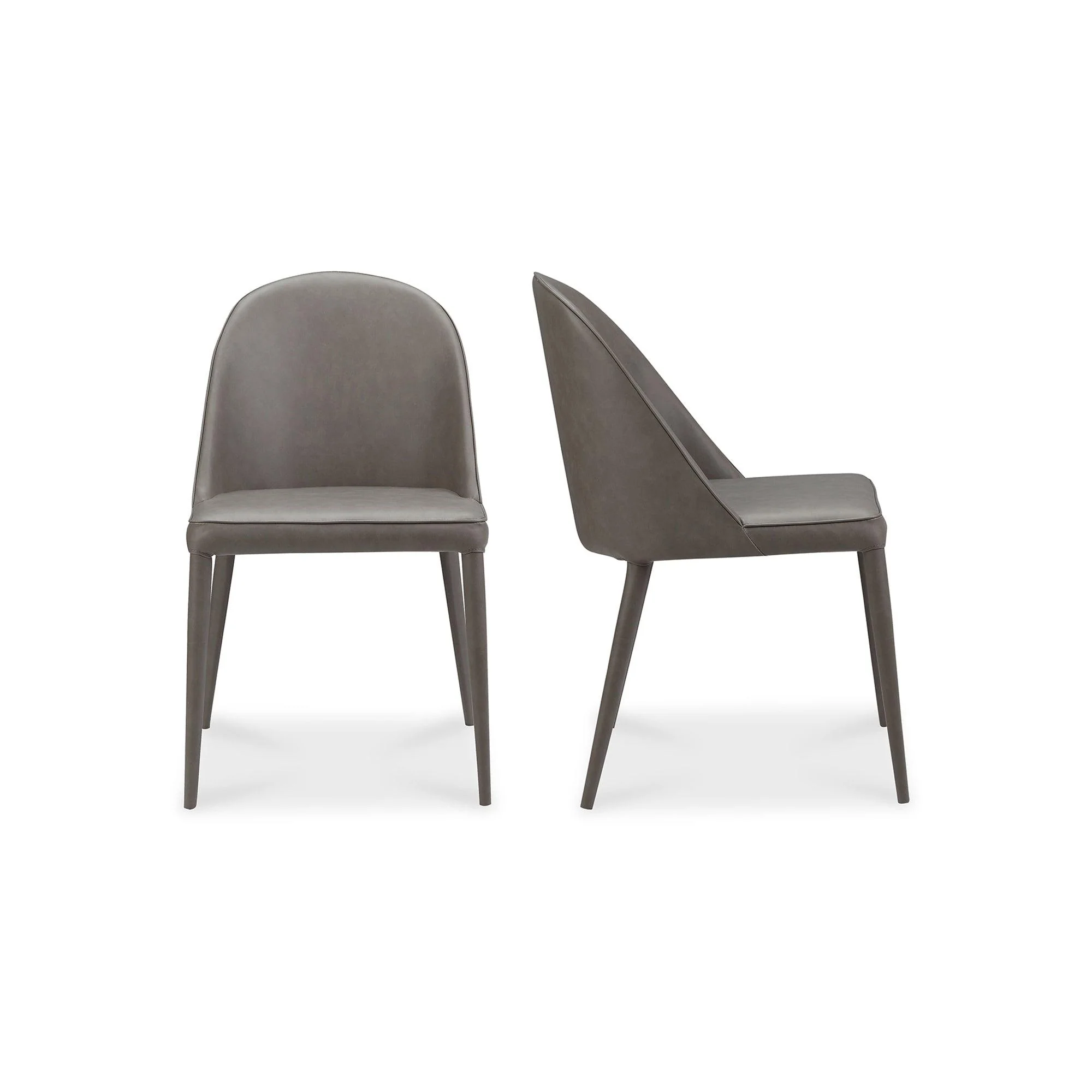 Burton Dining Chair Grey Vegan Leather - Set Of Two - Frankwebs