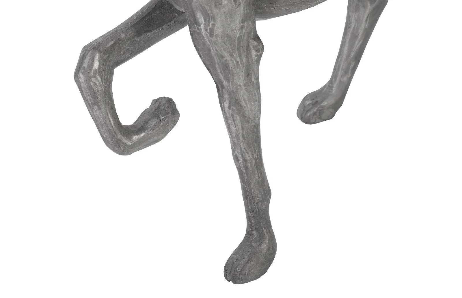Prancing Dog Sculpture, Black/Silver, Aluminum - Frankwebs