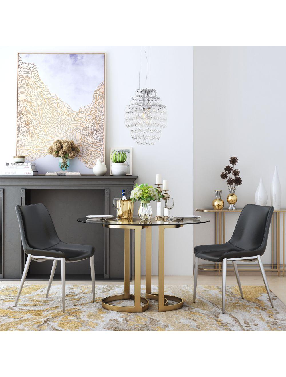 Magnus Dining Chair (Set of 2) Black & Silver - Frankwebs