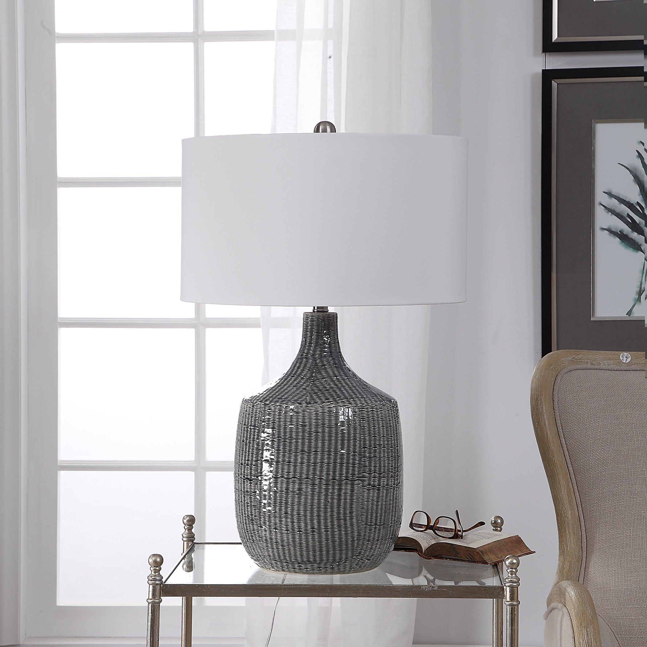 FELIPE DISTRESSED GRAY TABLE LAMP - Frankwebs
