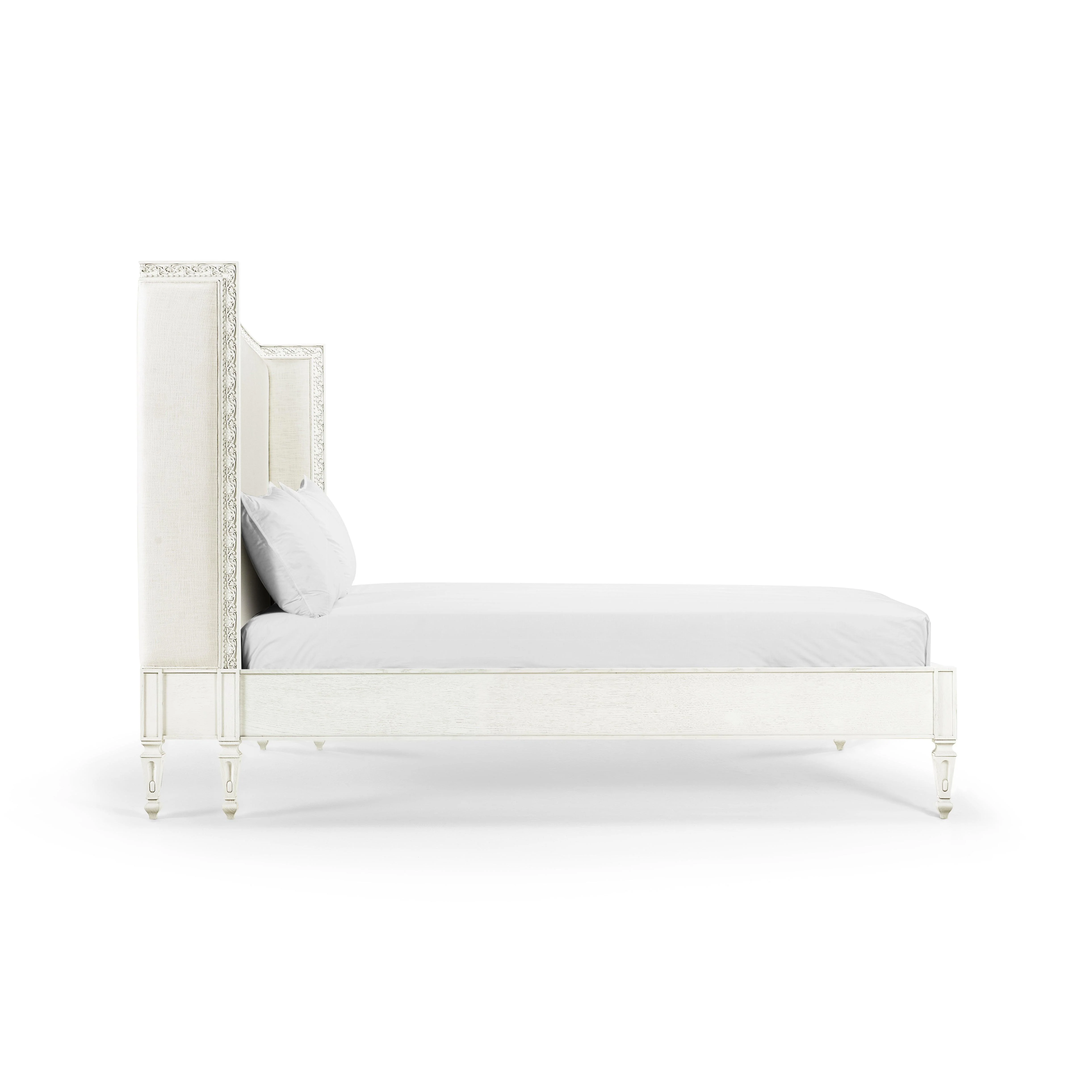 White Antisolar Upholstered Shelter King Bed - Frankwebs