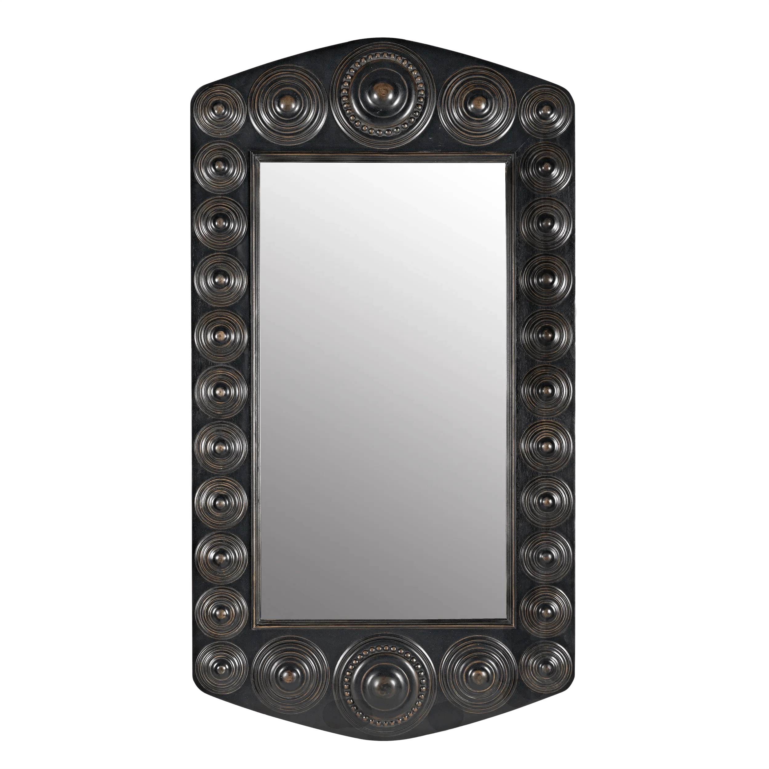 Nanna Mirror, Hand Rubbed Black with Light Brown Trim - Frankwebs