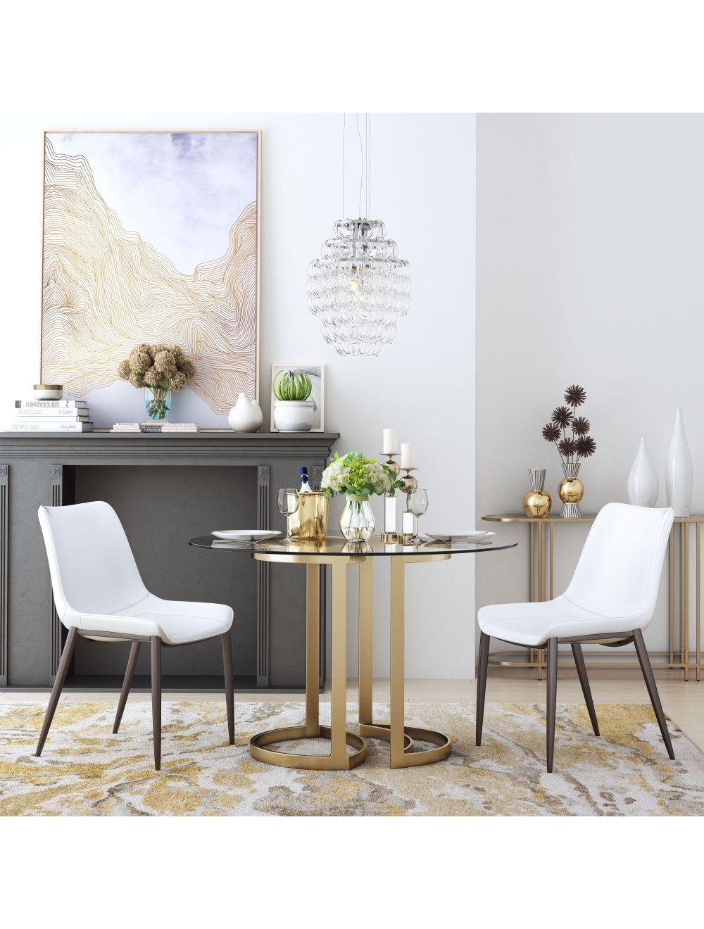 Magnus Dining Chair (Set of 2) White & Walnut - Frankwebs