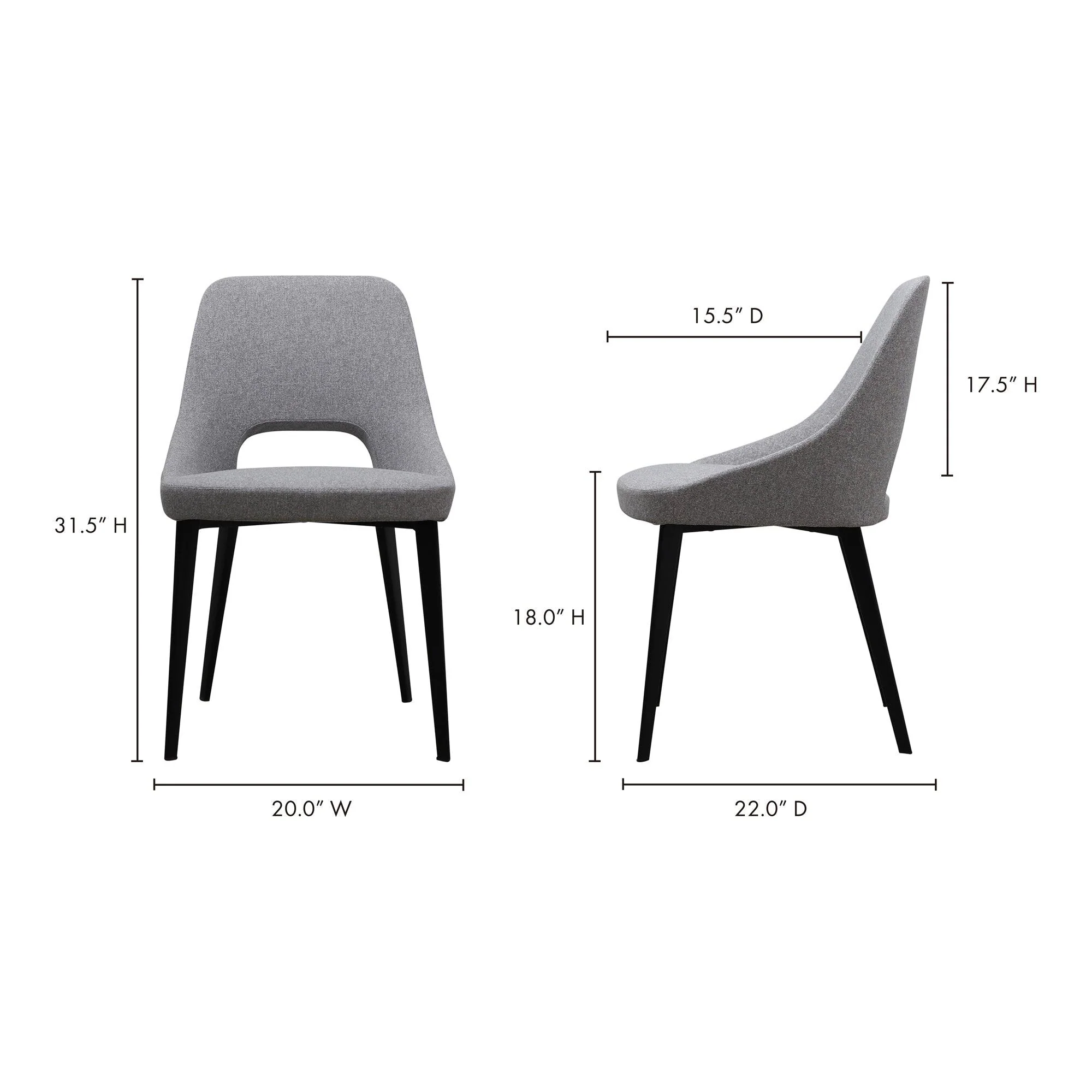 Tizz Dining Chair Light Grey - Frankwebs