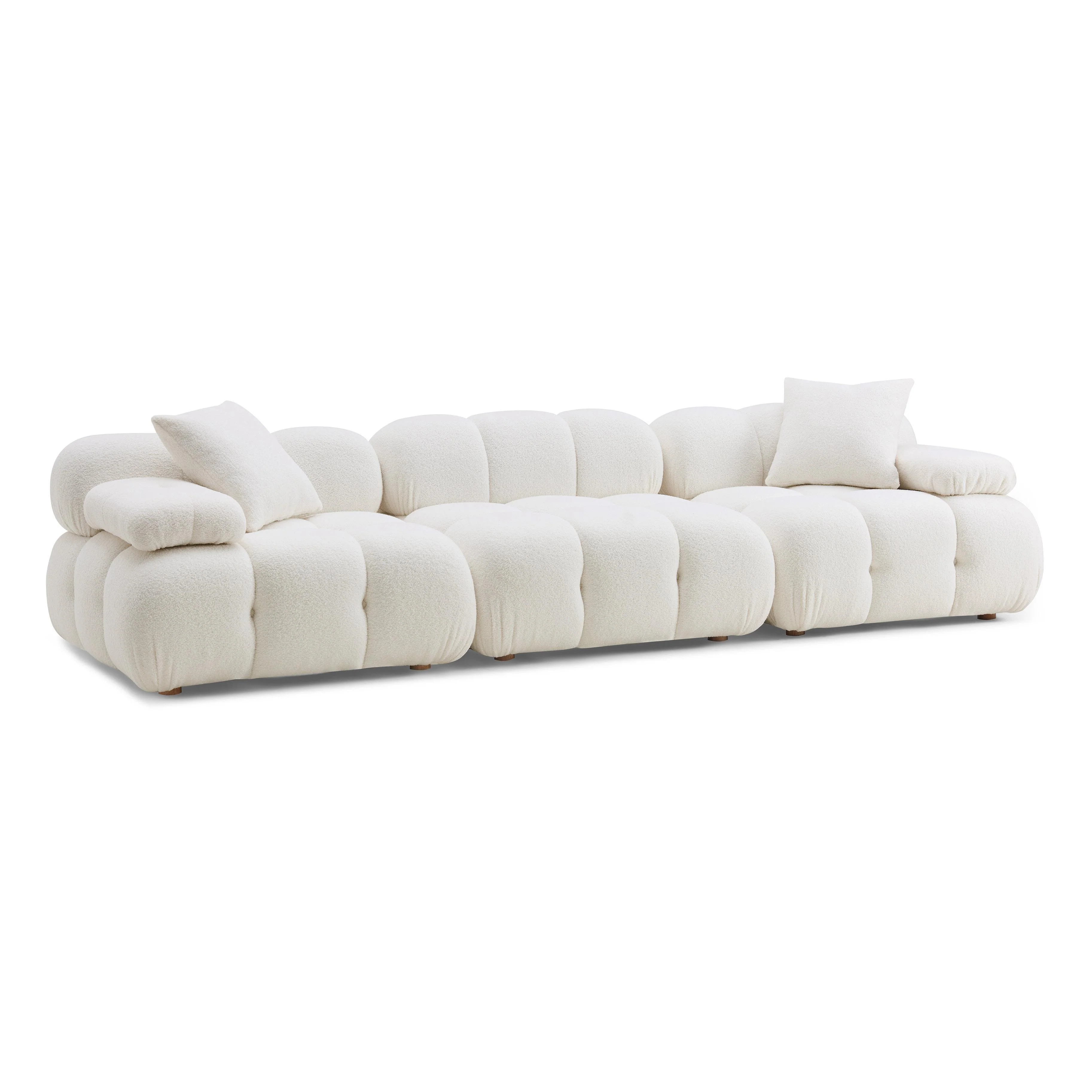 Calliope Cream Vegan Shearling Modular Sofa - Frankwebs