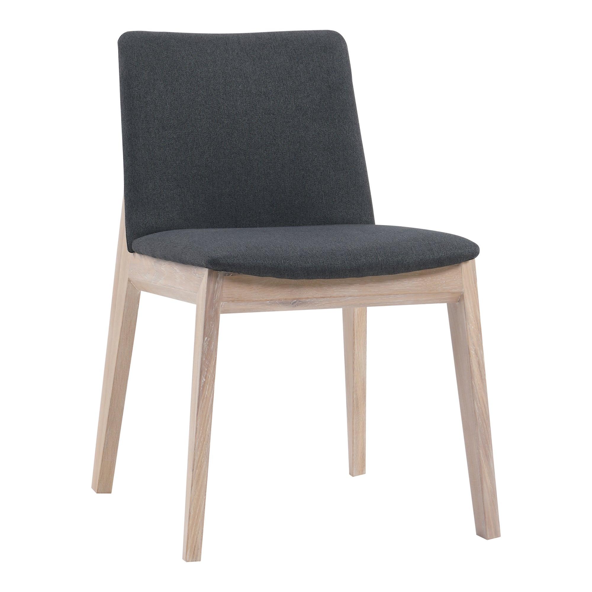 Deco Oak Dining Chair Dark Grey - Set Of Two - Frankwebs