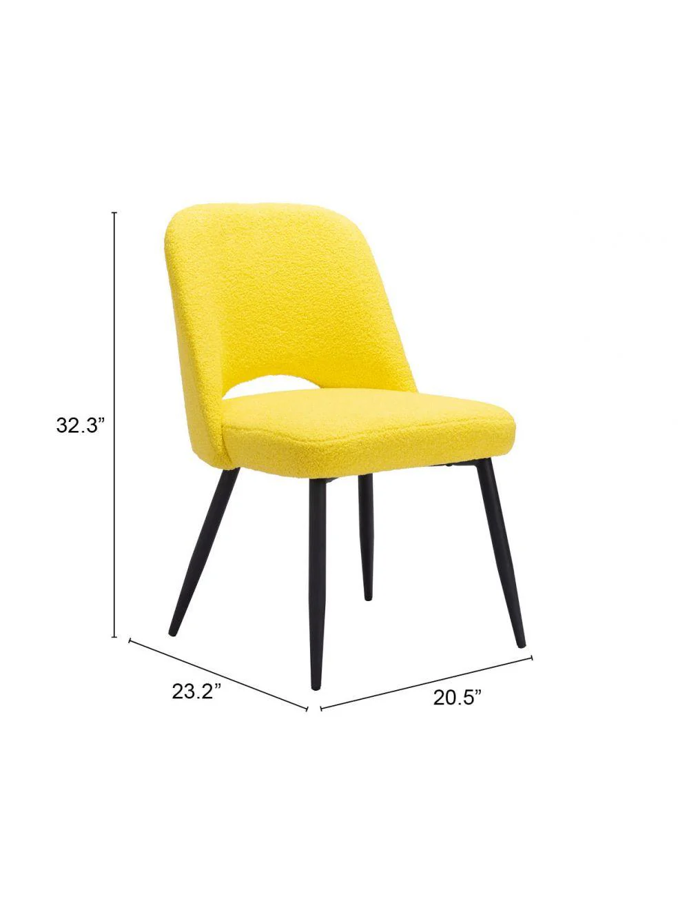 Teddy Dining Chair (Set of 2) Yellow - Frankwebs