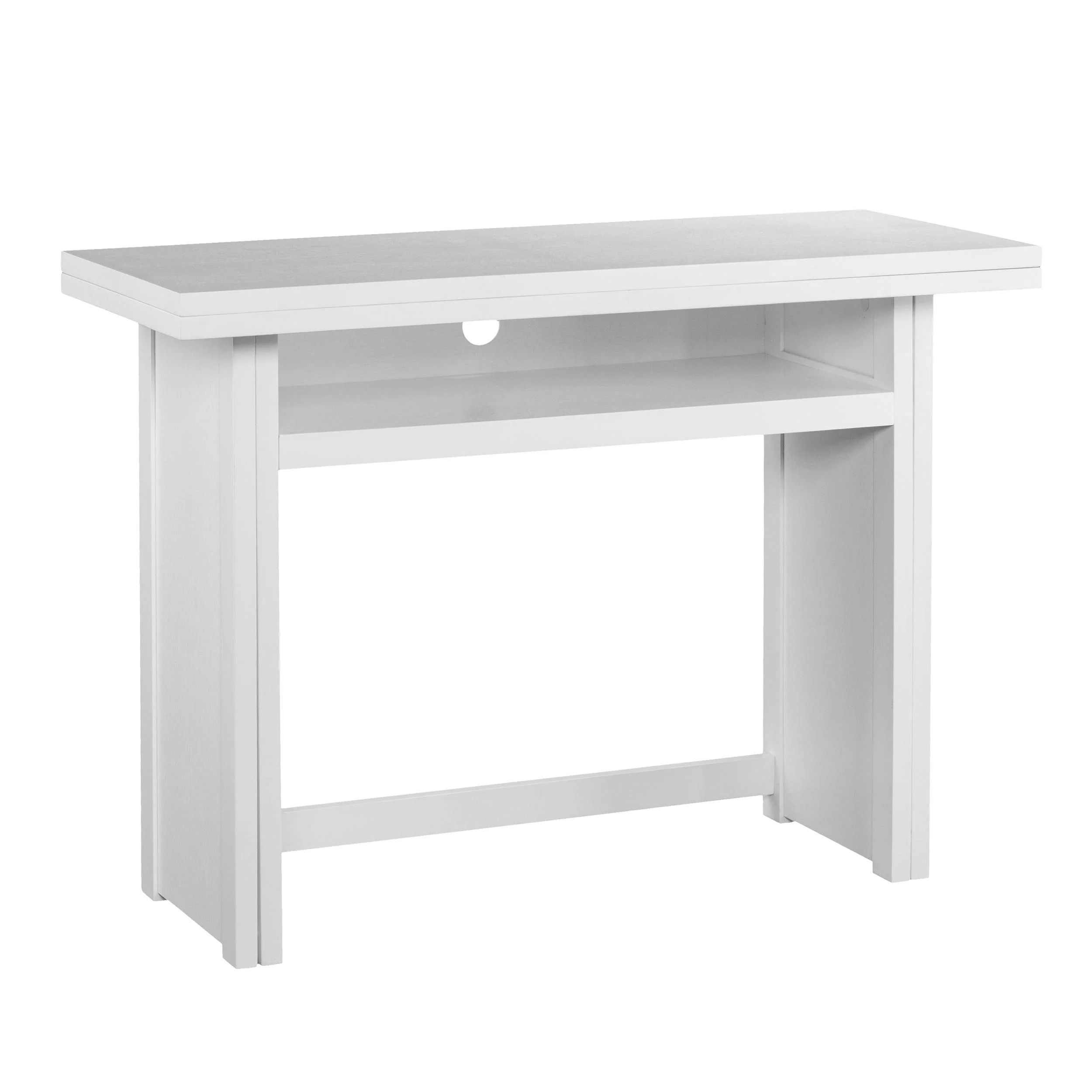 Kempsey Convertible Console-to-Dining Table - White - Frankwebs