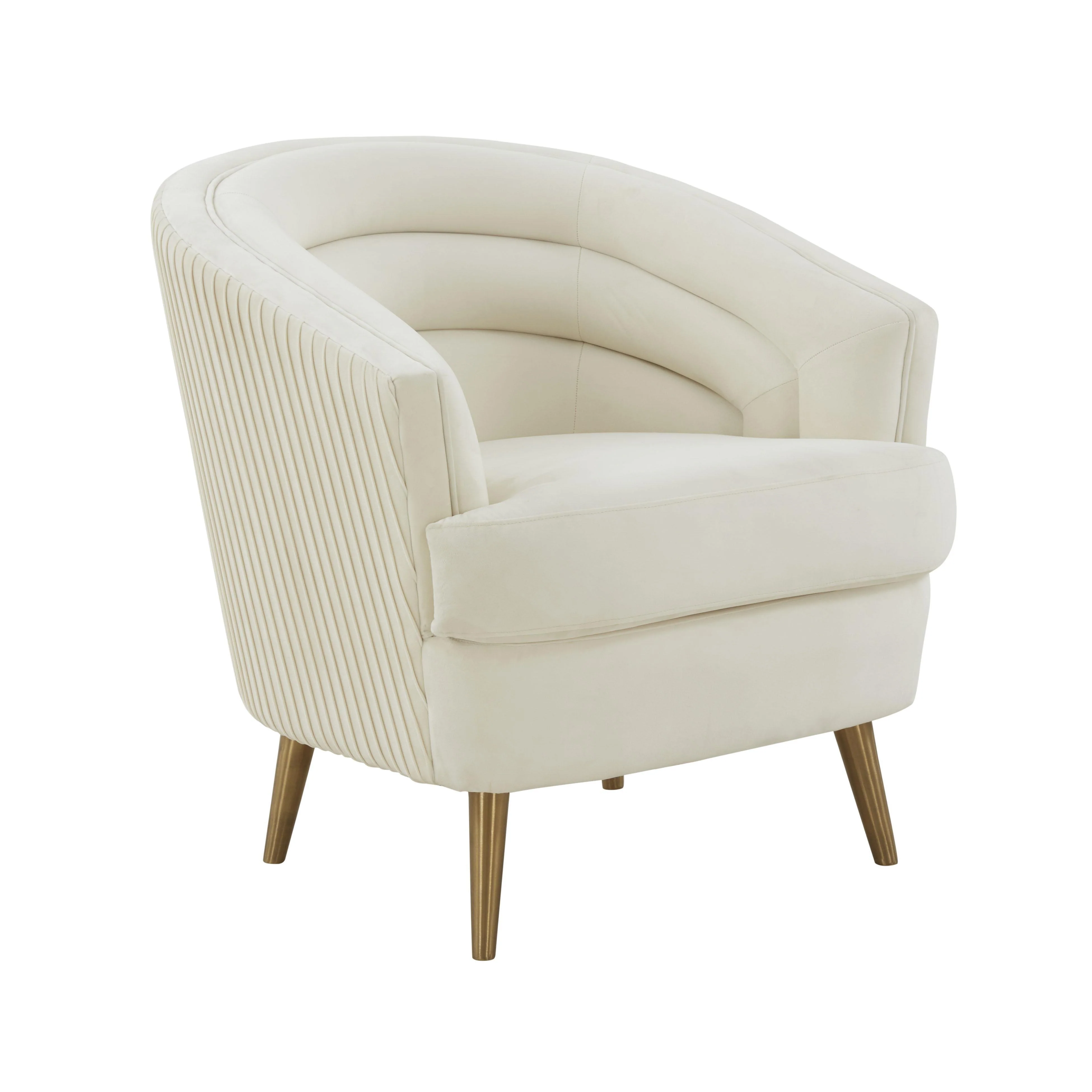 Jules Cream Velvet Accent Chair - Frankwebs