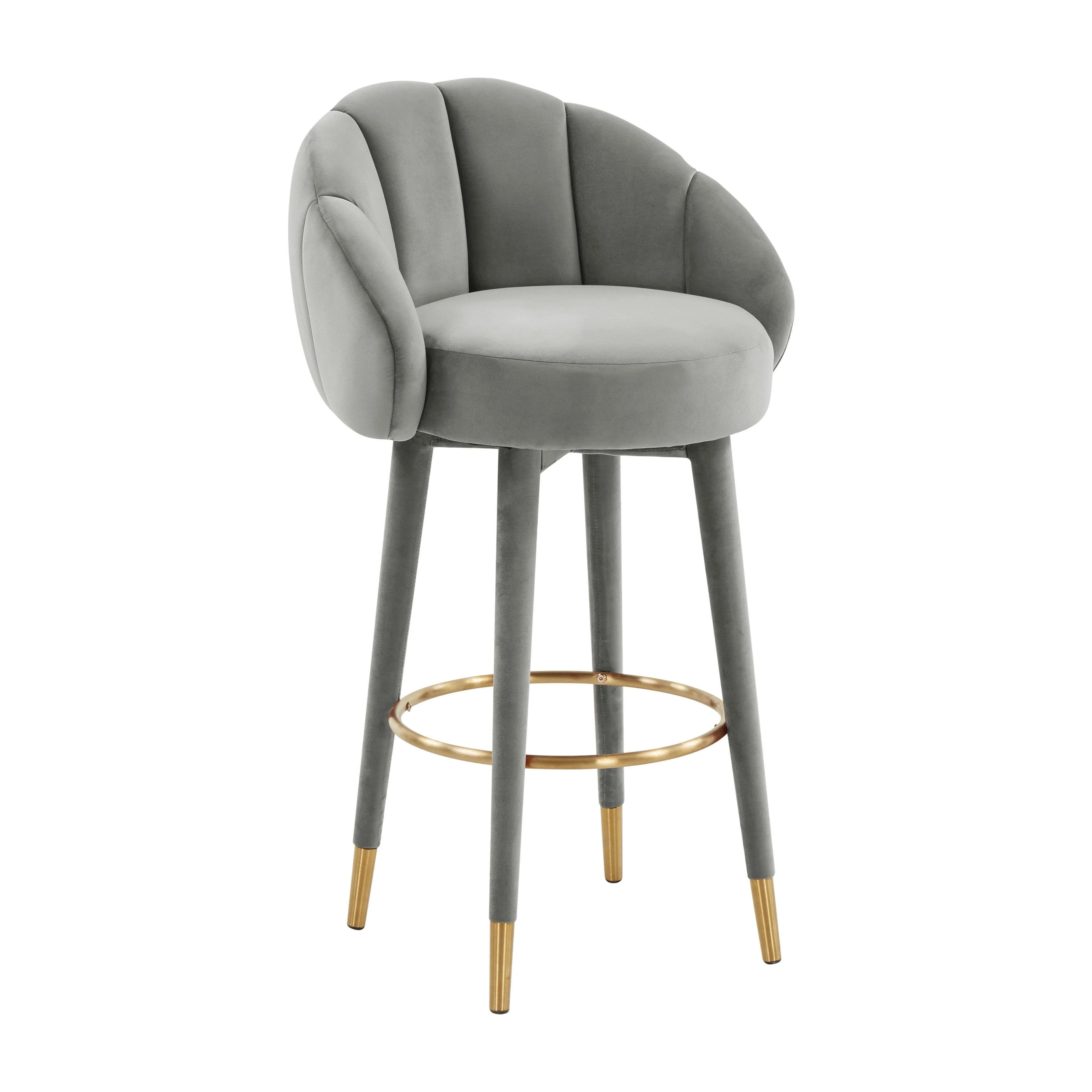 Myla Light Grey Swivel Bar Stool - Frankwebs