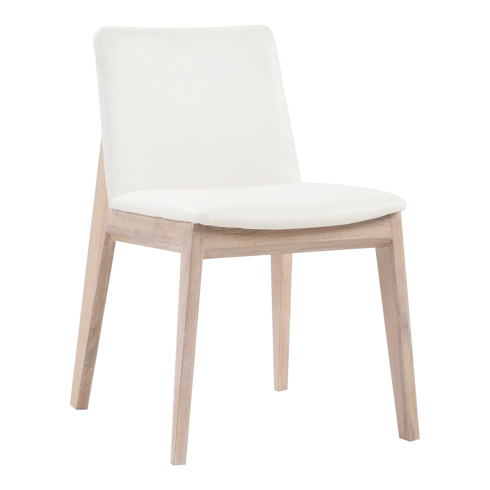 Deco Oak Dining Chair White Pvc - Set Of Two - Frankwebs